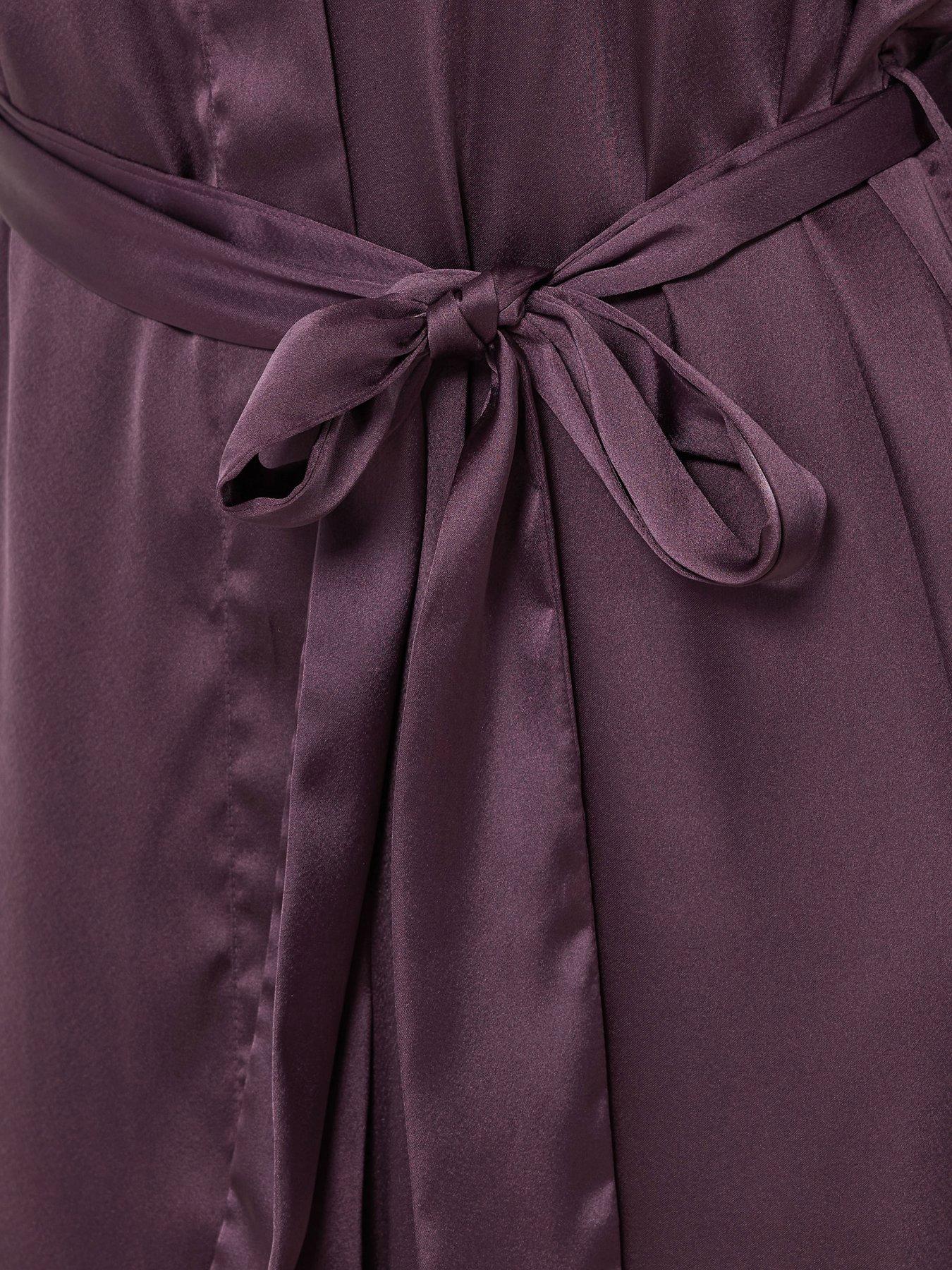 Image 4 of 4 of Long Tall Sally Maxi Satin Robe - Red