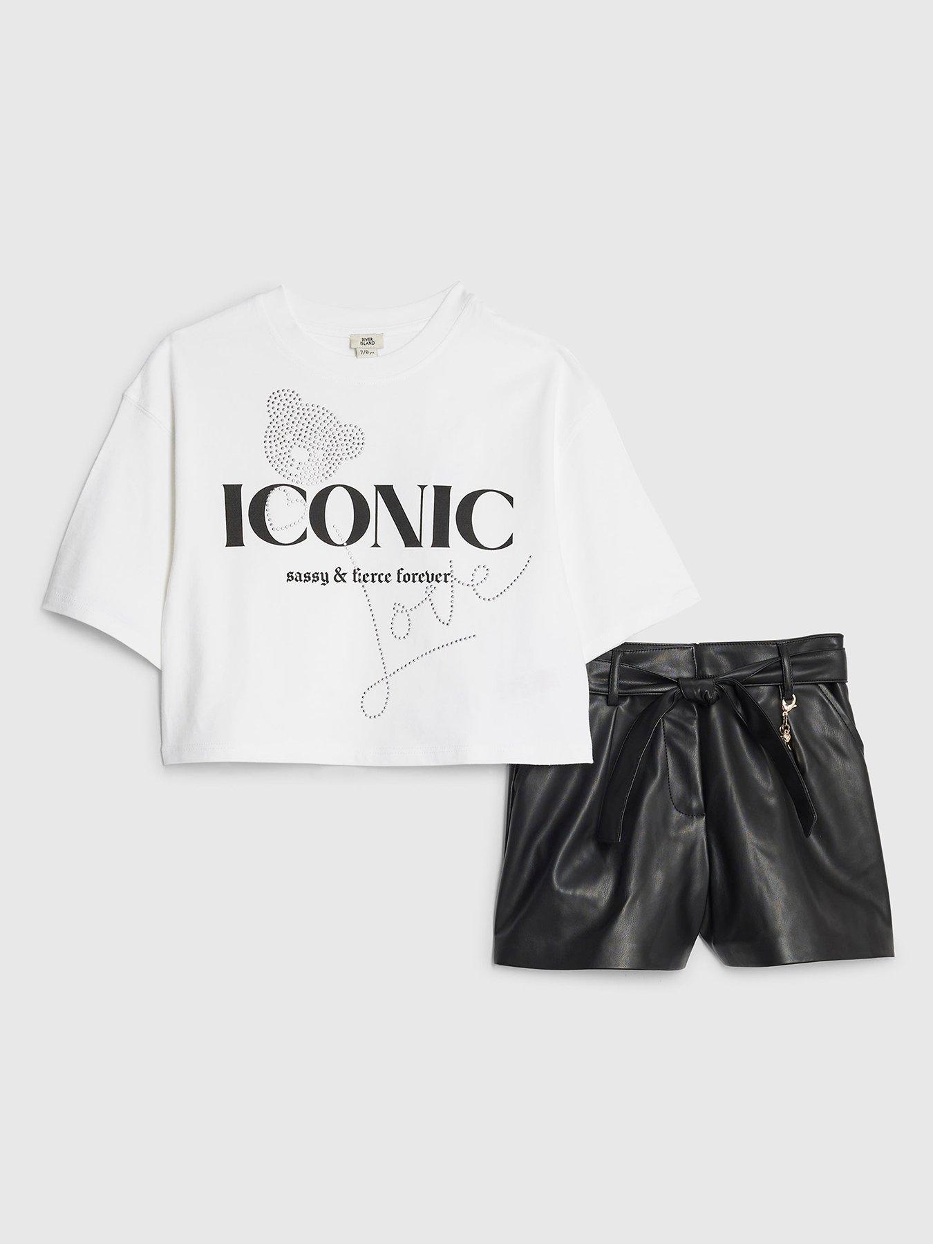 River Island Older Girls Iconic T-Shirt Set - White