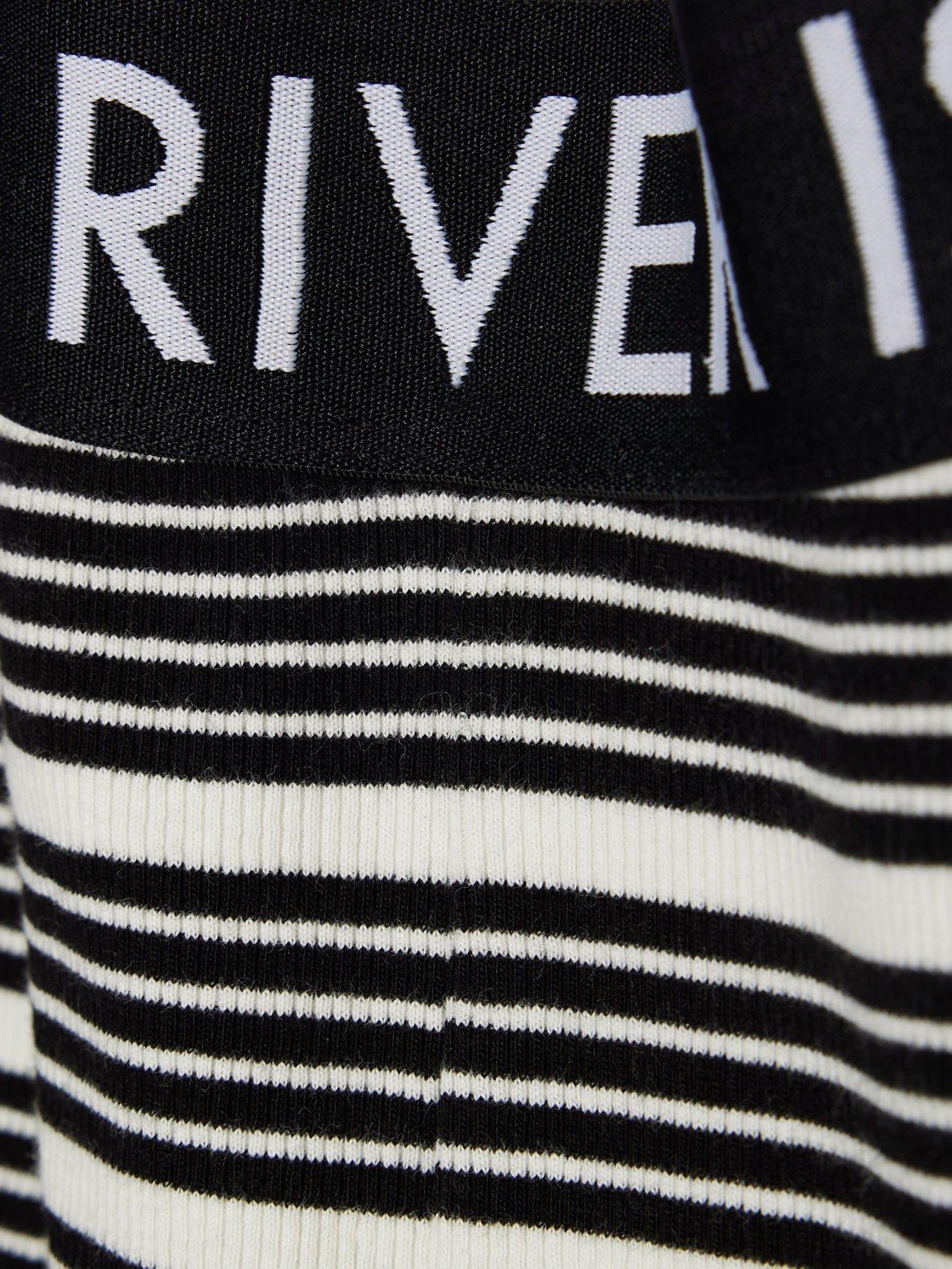 Image 4 of 4 of River Island Older Girls Stripe Waistband Flared Trousers - Black