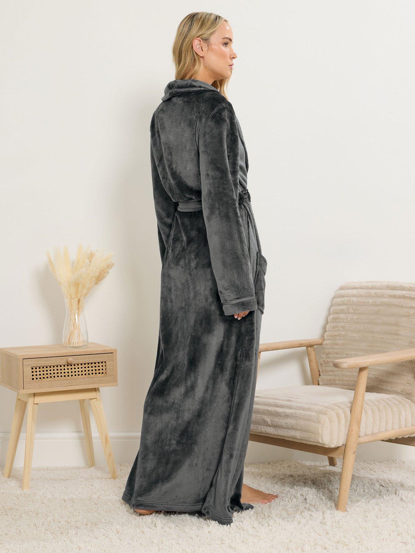  image of long-tall-sally-ribbon-shawl-maxi-robe-grey