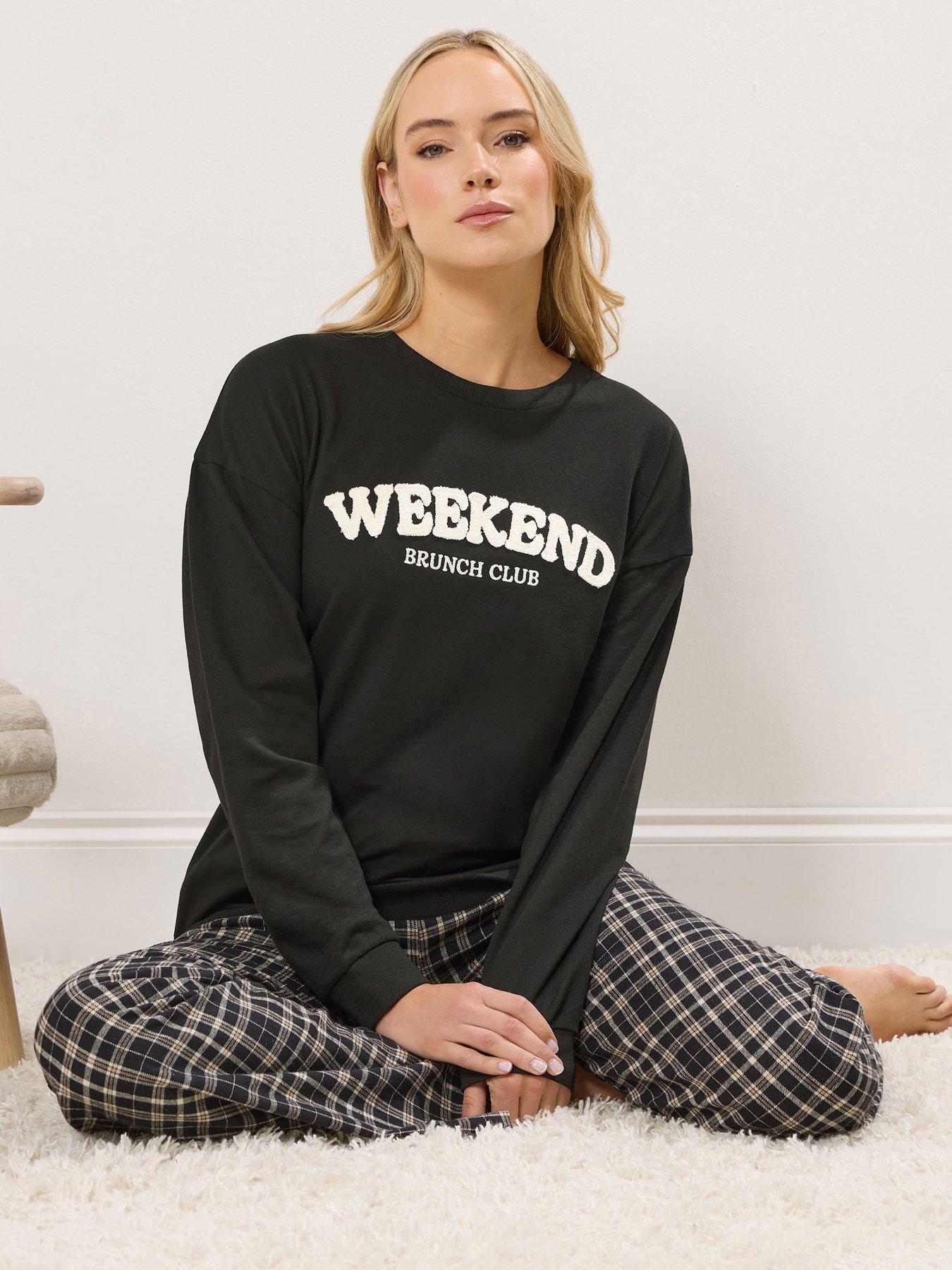 Long Tall Sally Weekend Brunch Club Lounge Top - Black