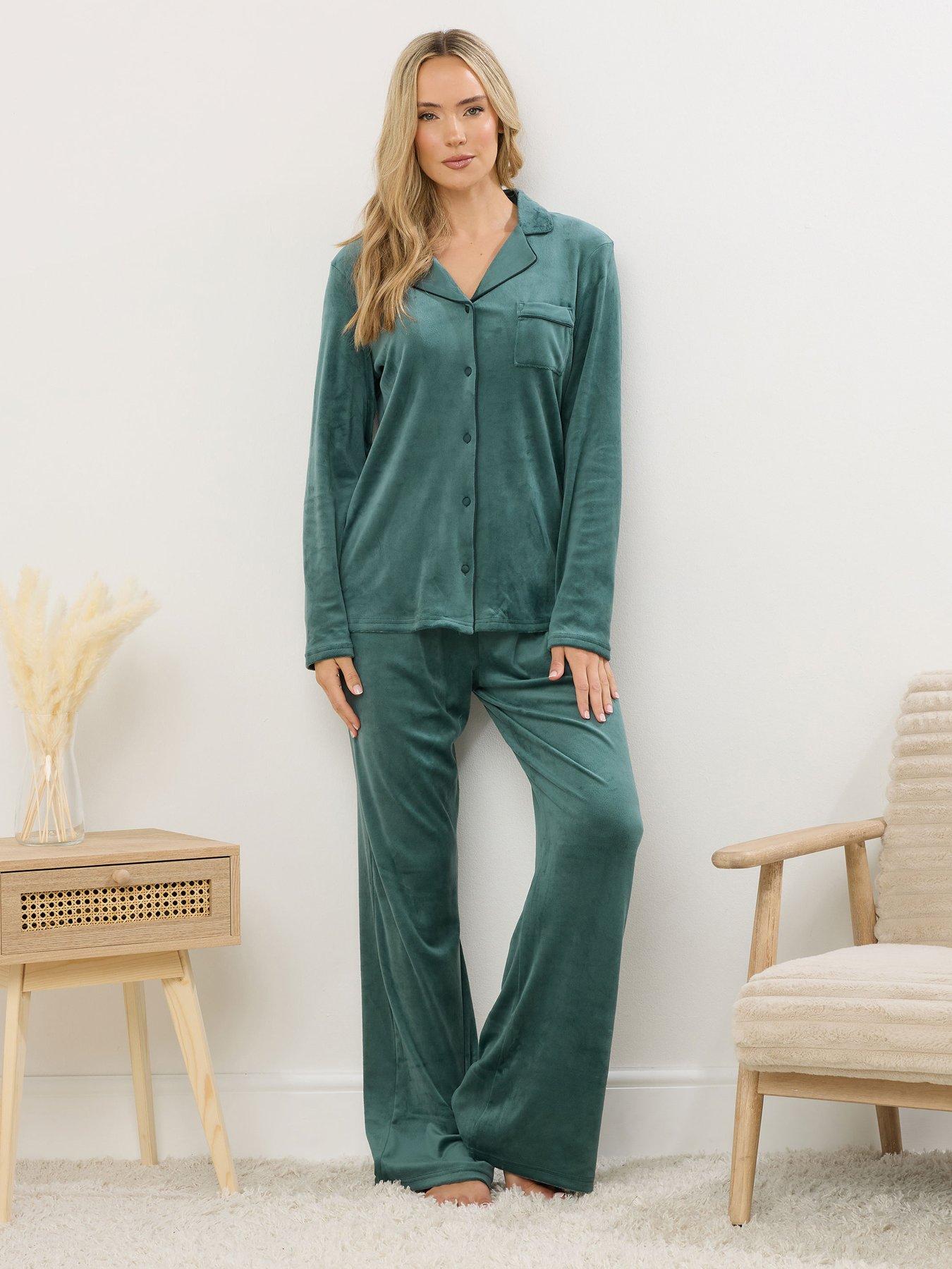 image of long-tall-sally-tall-super-luxe-pj-set-green