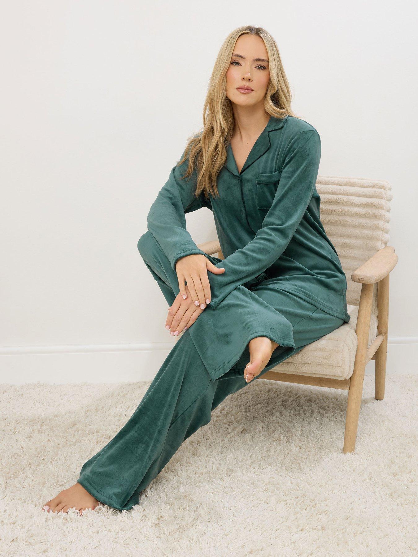  image of long-tall-sally-tall-super-luxe-pj-set-green