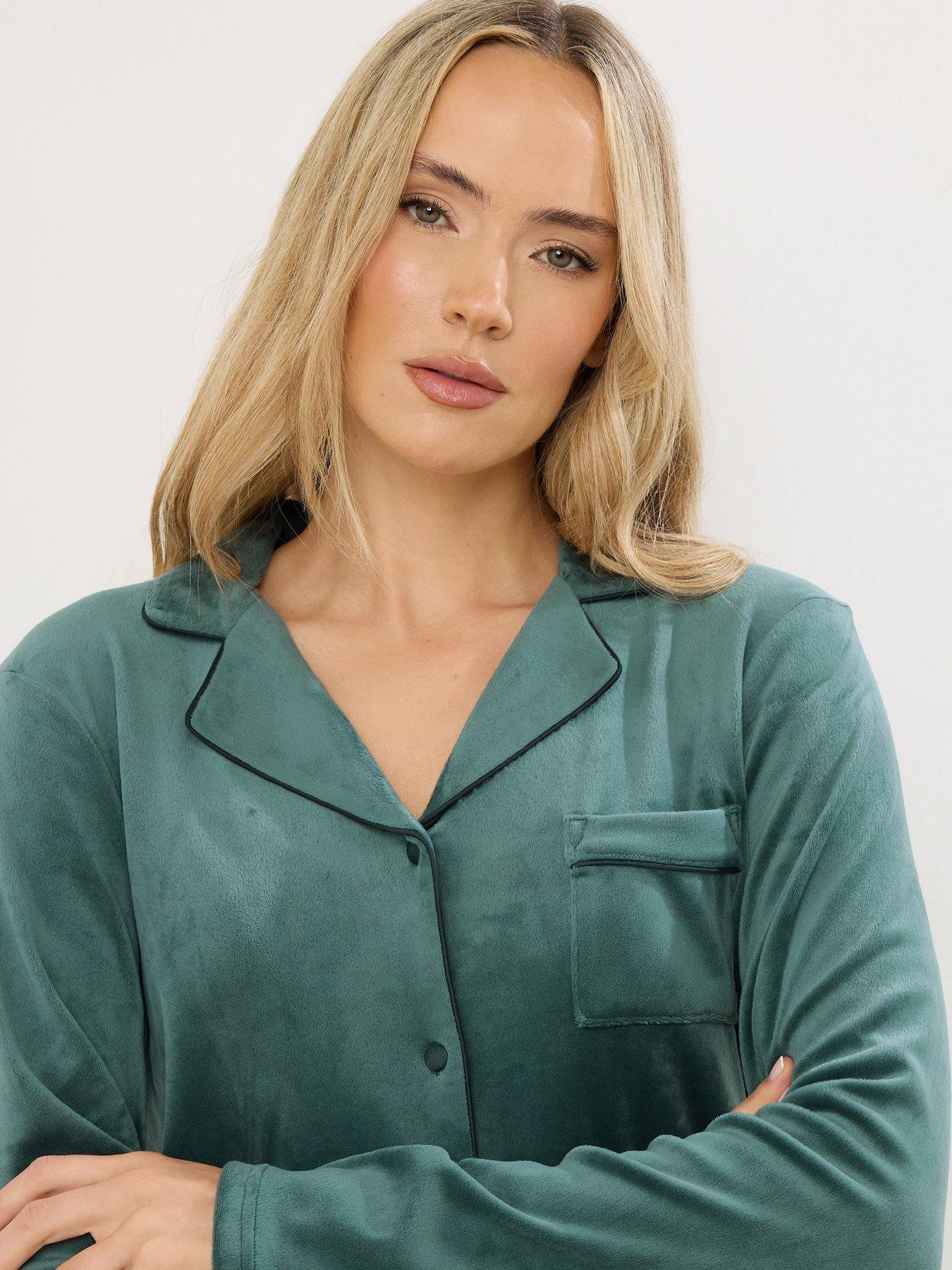  image of long-tall-sally-tall-super-luxe-pj-set-green