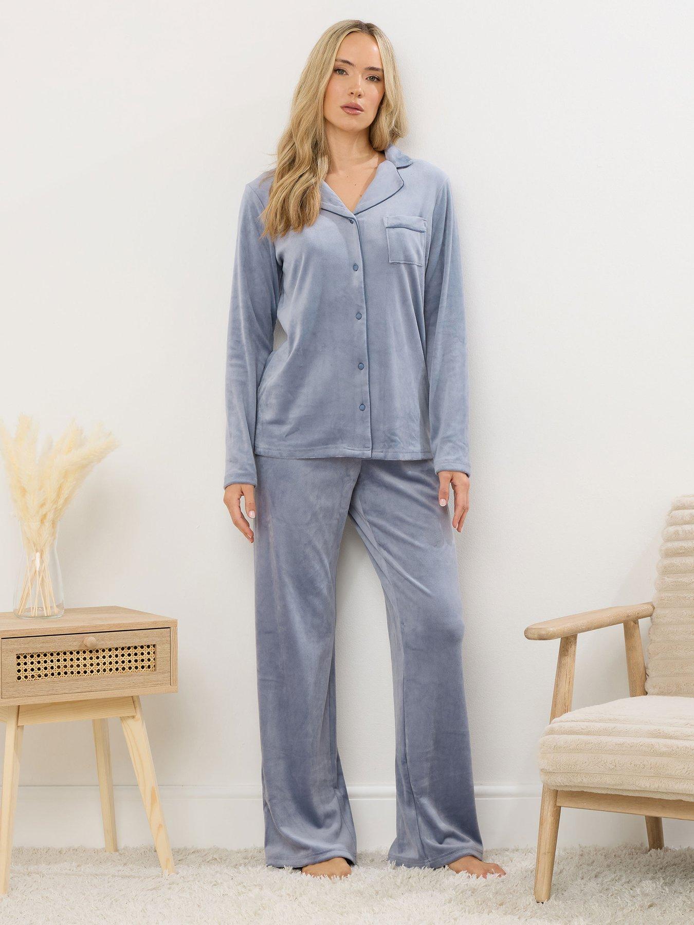 Image 1 of 4 of Long Tall Sally Super Luxe Pyjama Set - Blue