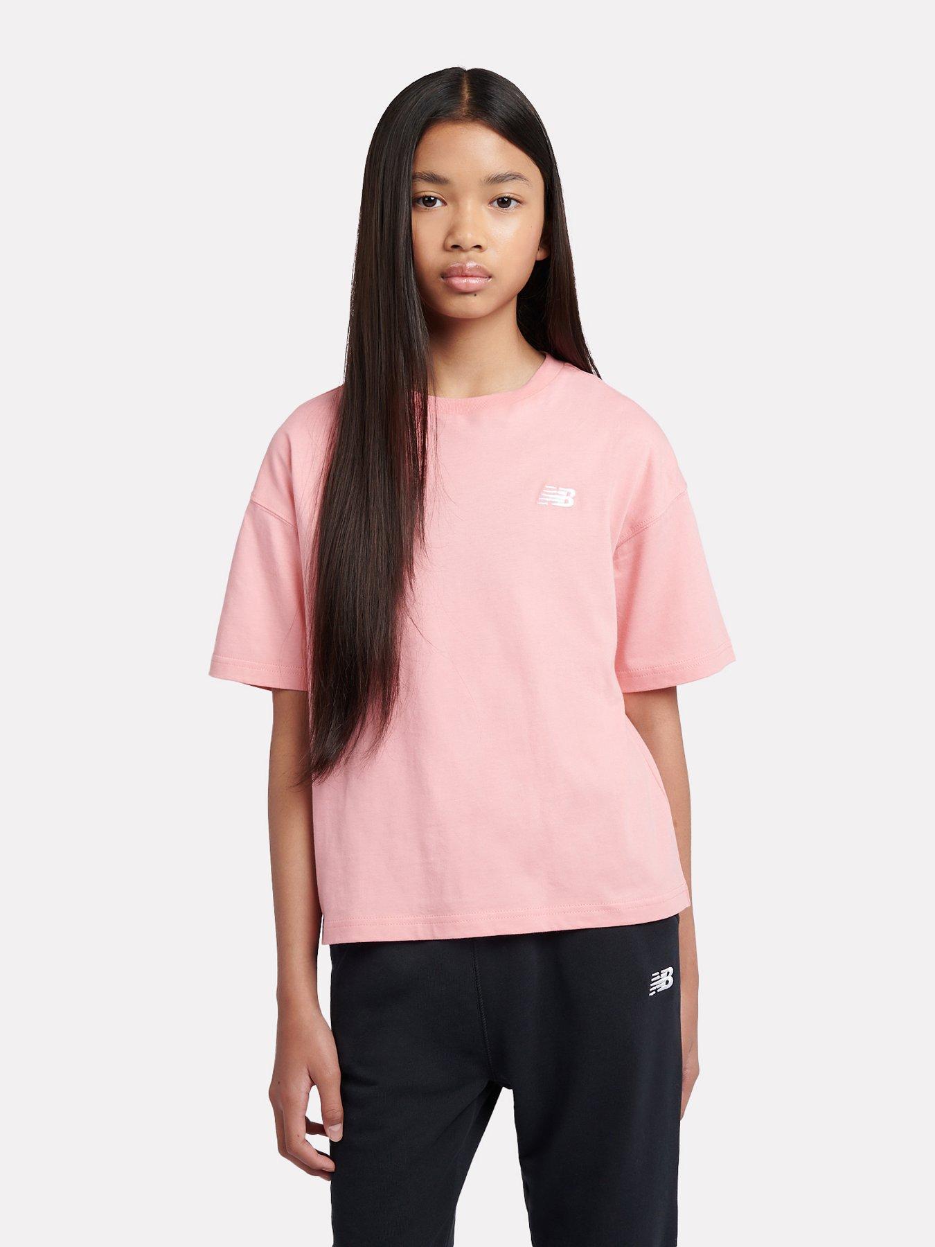 New Balance Junior Girls Embroidered Nb T-shirt - Pink