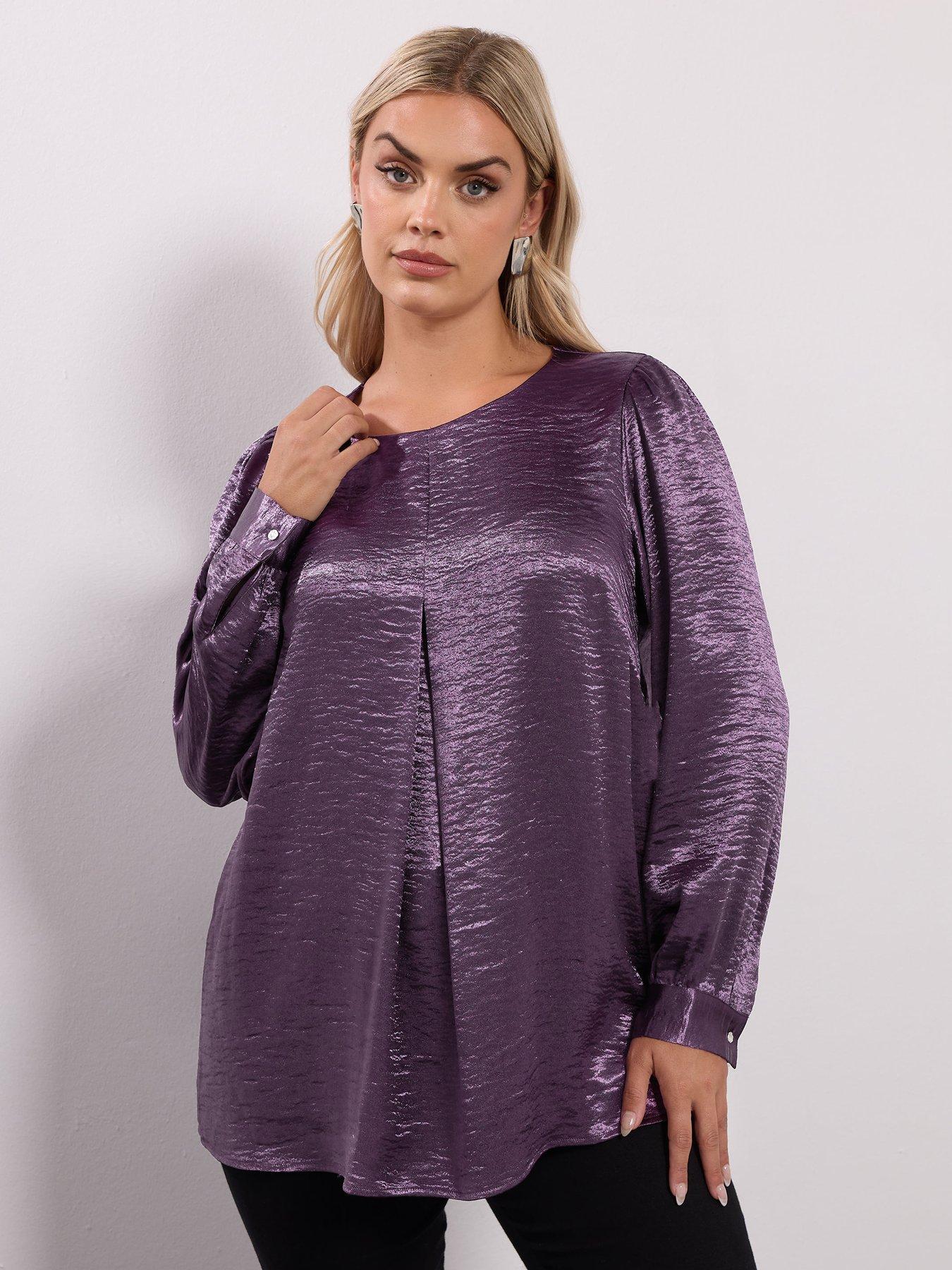 Yours Curve Insert Blouse - Purple