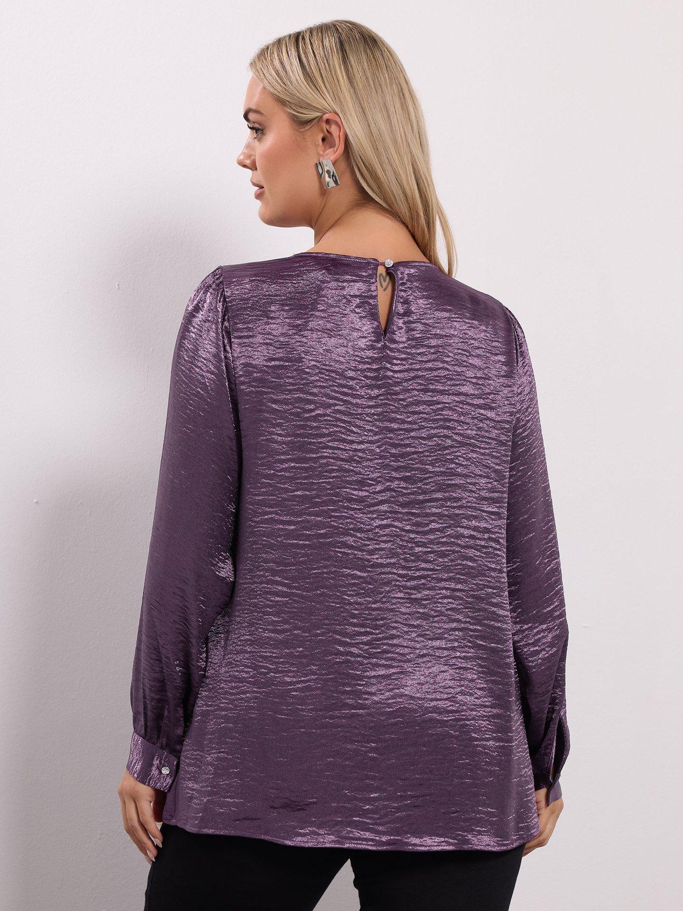 Image 2 of 4 of Yours Curve Insert Blouse - Purple