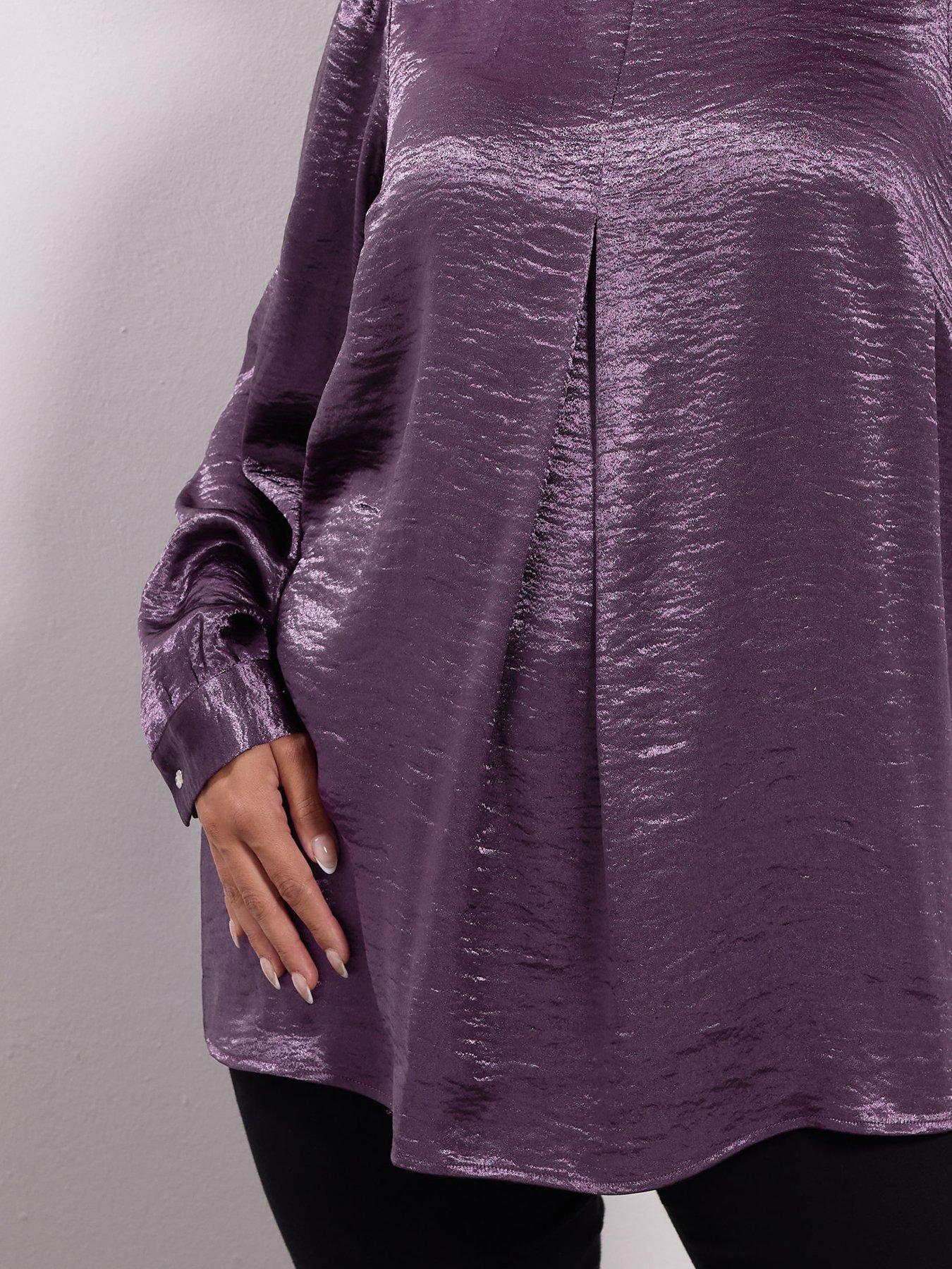 Image 4 of 4 of Yours Curve Insert Blouse - Purple