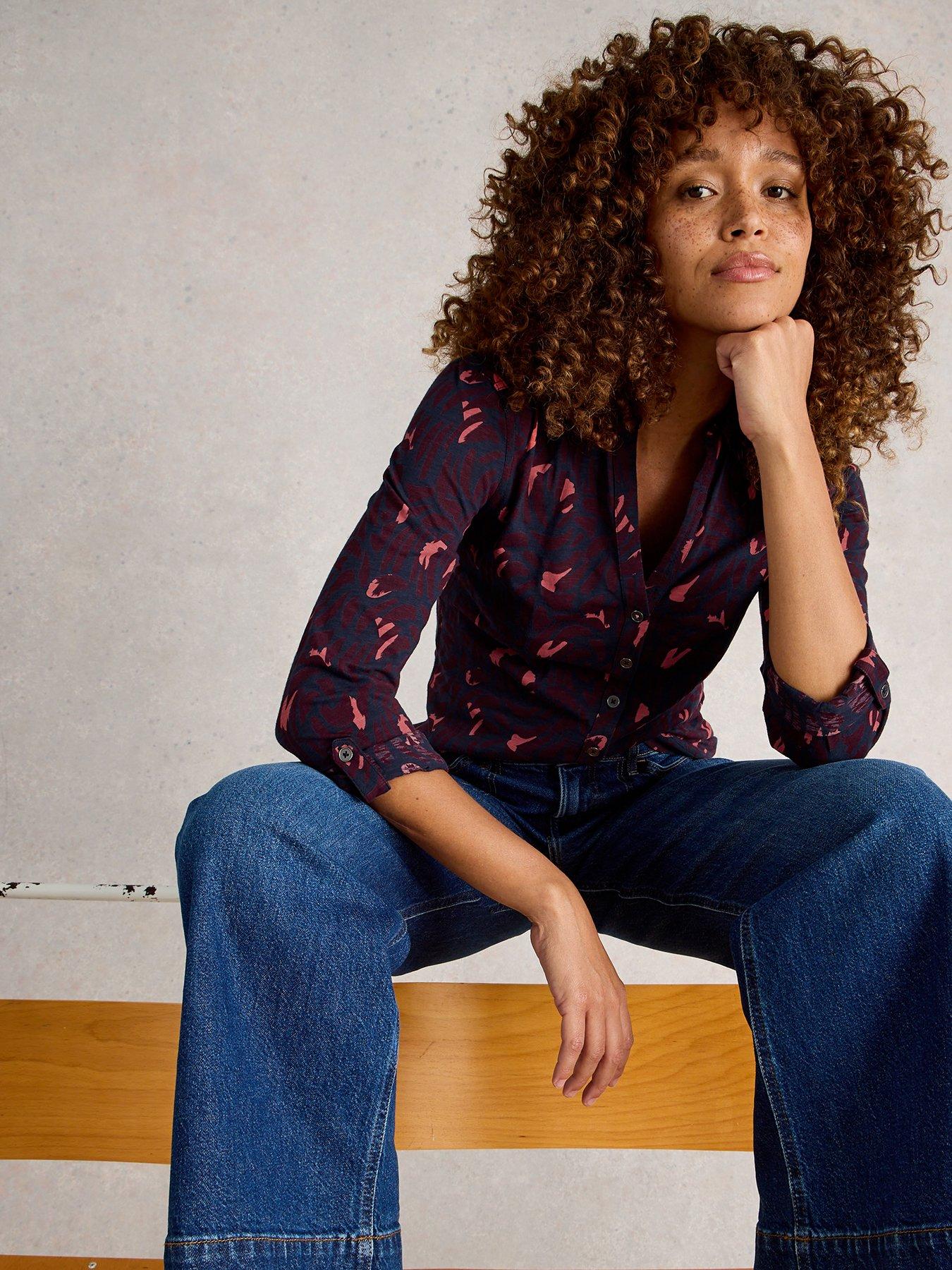 Image 4 of 6 of White Stuff Annie Jersey Shirt - Purple