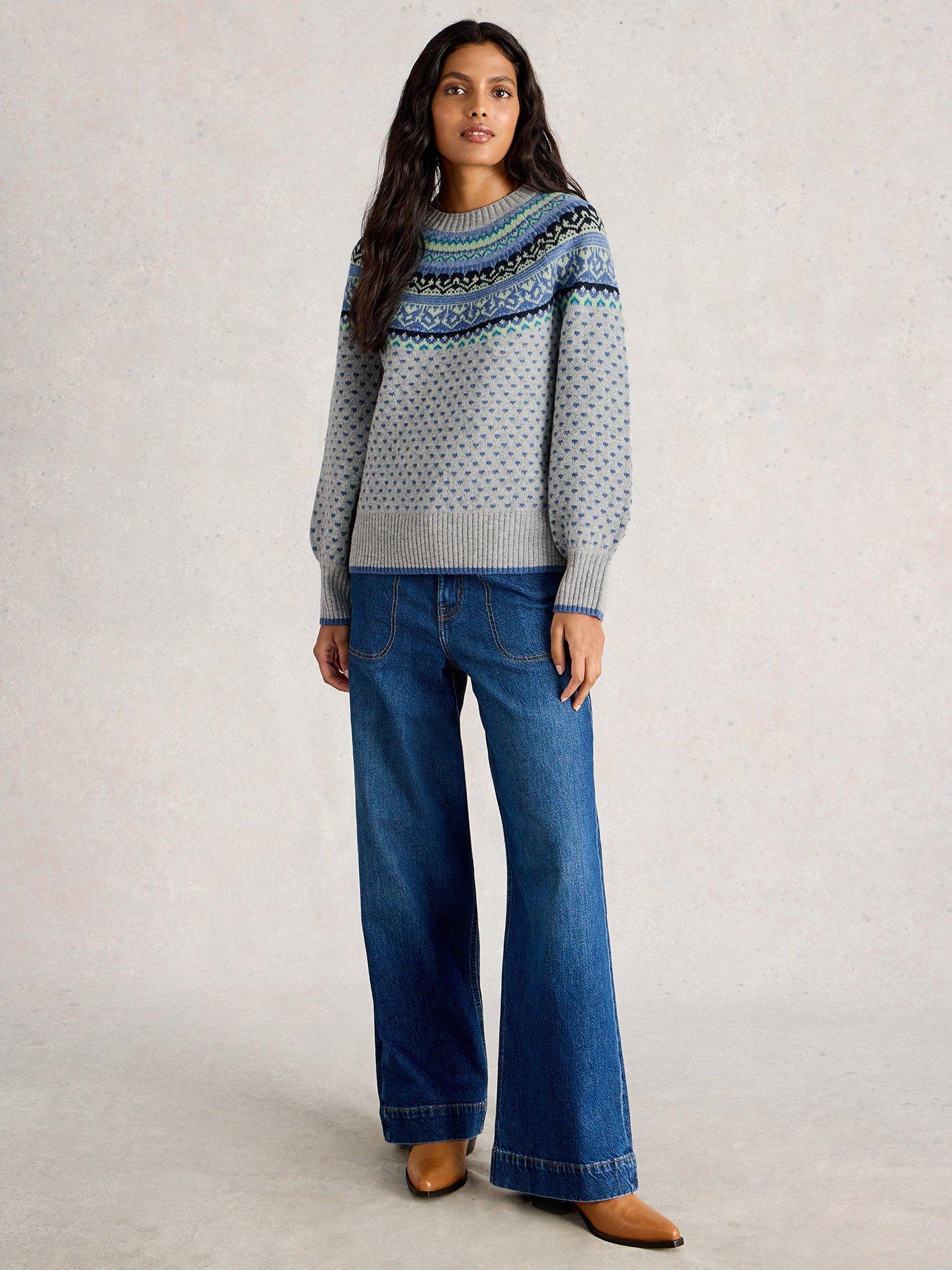 Image 3 of 6 of White Stuff Mini Heart Fairisle Jumper - Grey