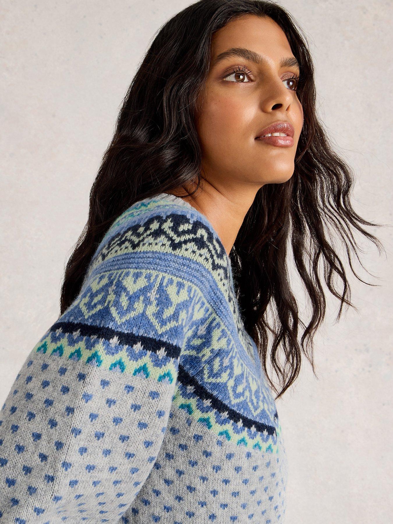 Image 4 of 6 of White Stuff Mini Heart Fairisle Jumper - Grey