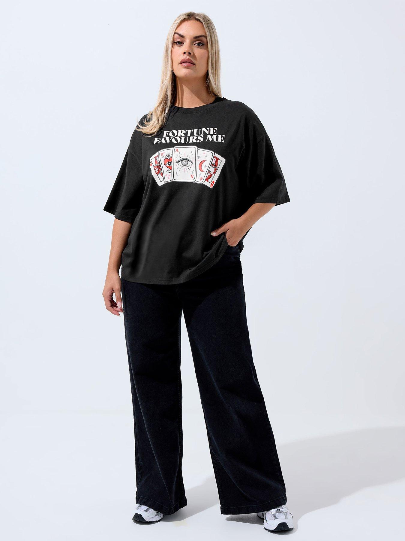 image of yours-curve-fortune-card-t-shirt-black