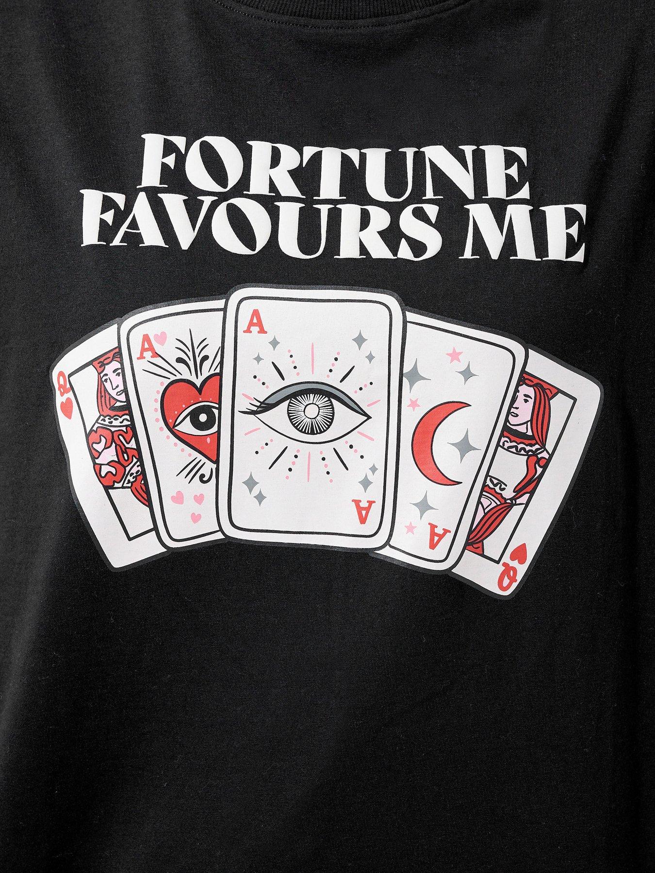  image of yours-curve-fortune-card-t-shirt-black