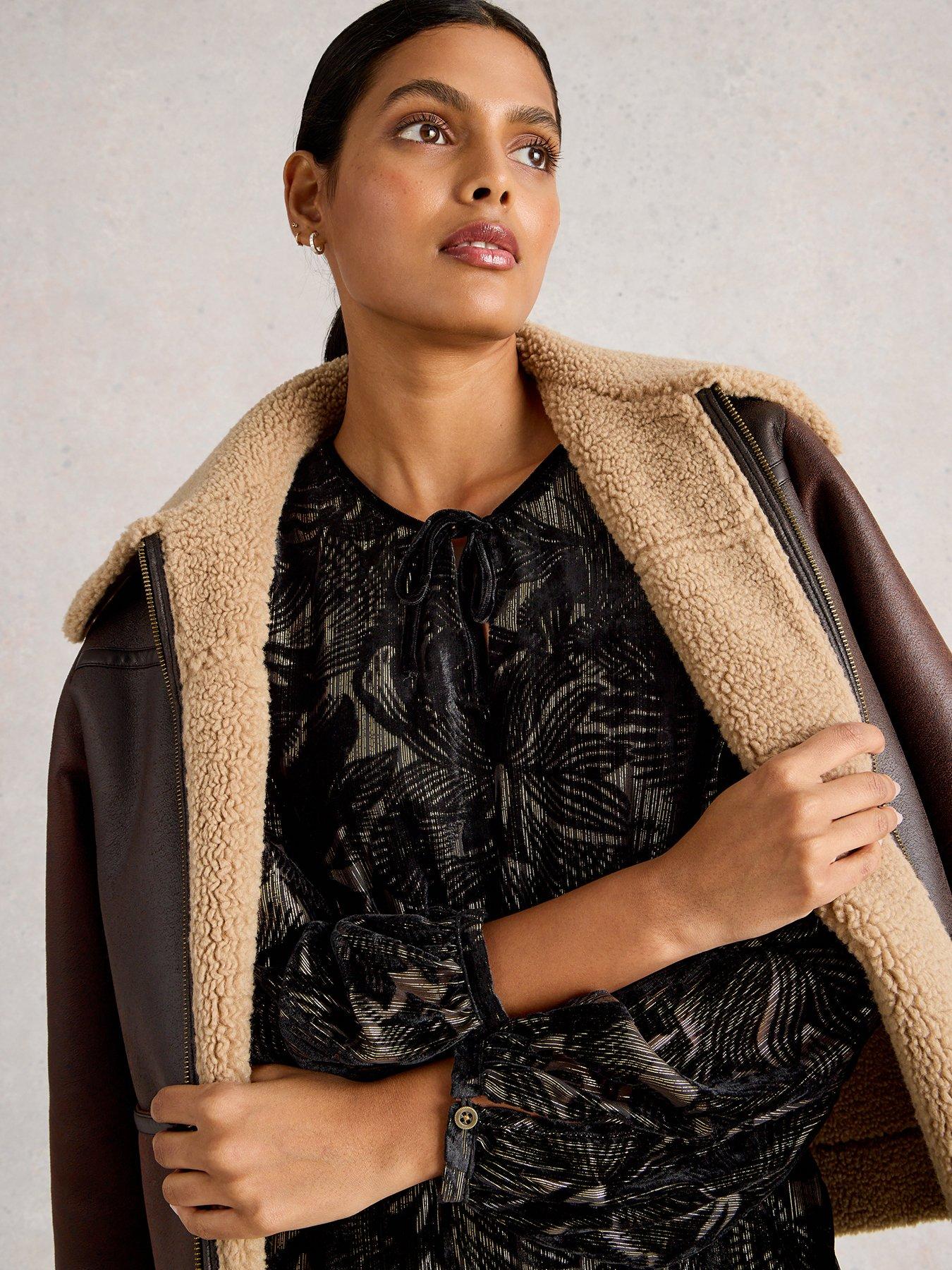  image of white-stuff-faye-devore-velvet-dress-black