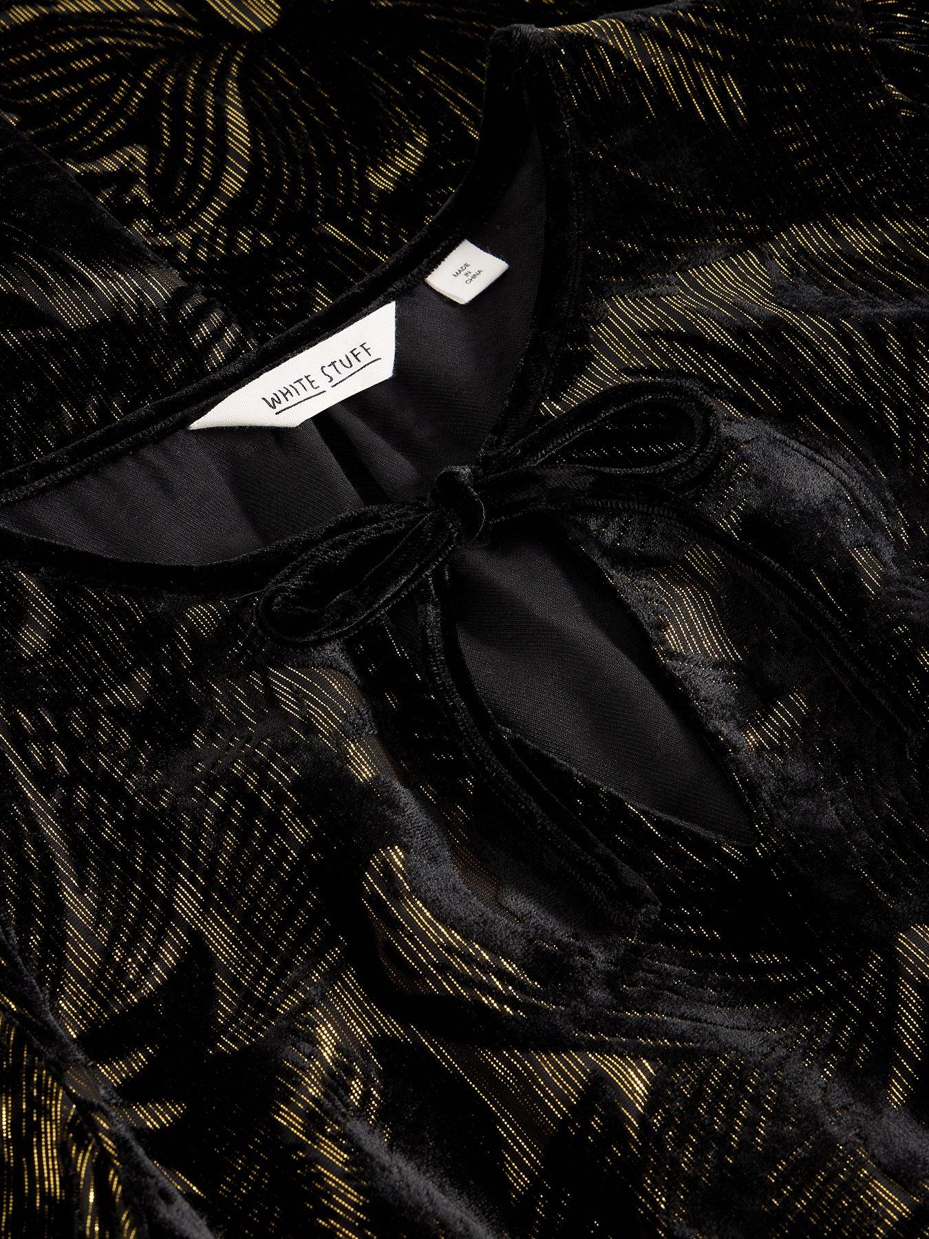  image of white-stuff-faye-devore-velvet-dress-black