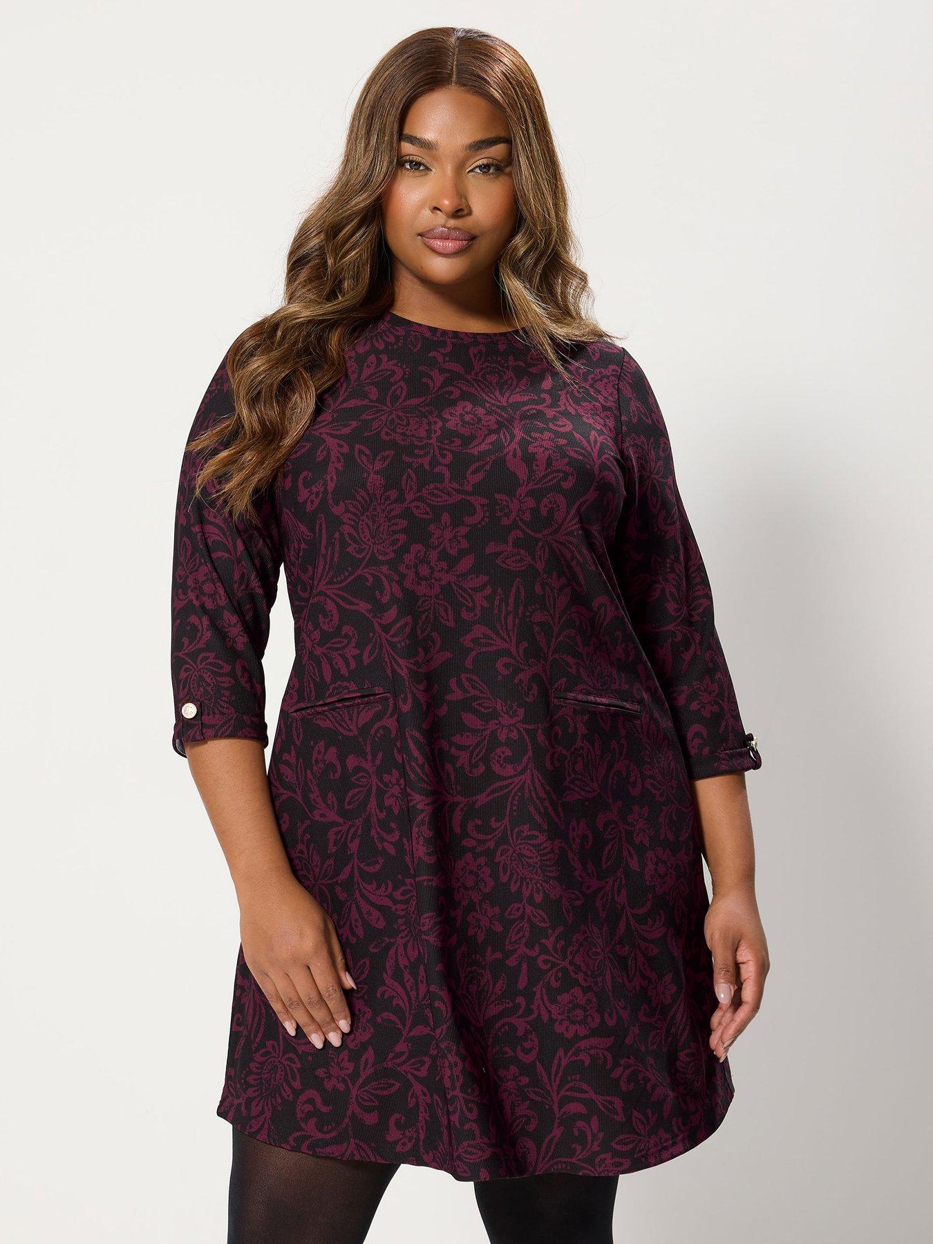 Yours Curve Ponte Rib Dress - Black