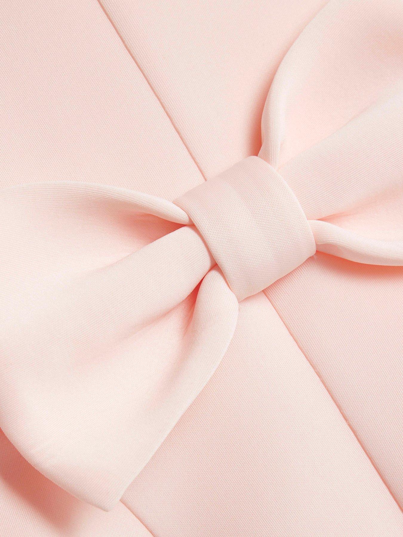  image of river-island-mini-mini-girls-collar-lace-bow-back-dress-light-pink