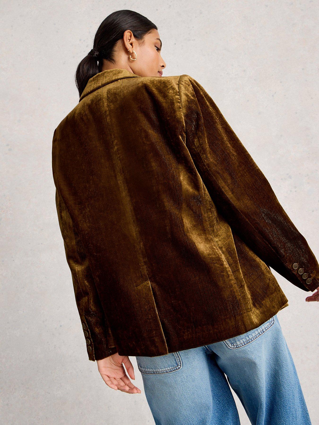 stillFront image of white-stuff-evelyn-velvet-blazer-green