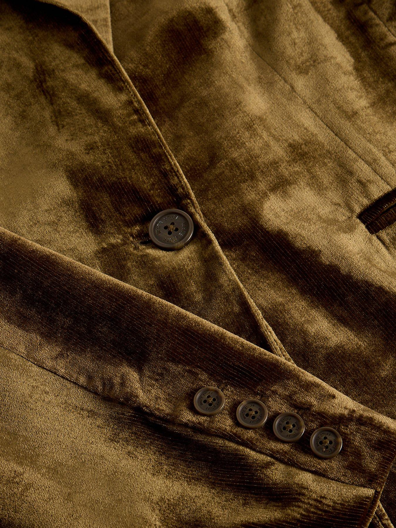  image of white-stuff-evelyn-velvet-blazer-green