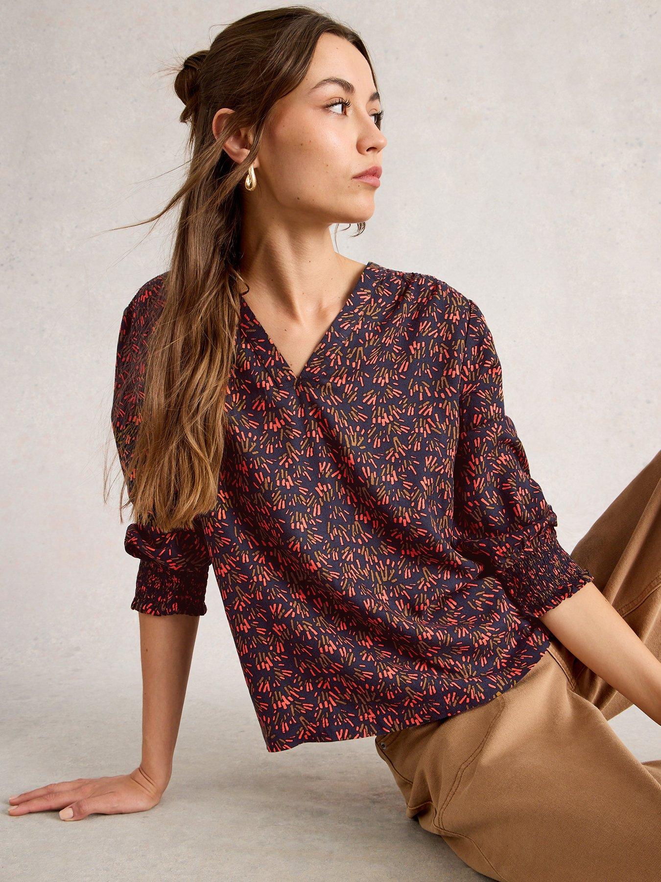 White Stuff Elisa Top - Blue Print