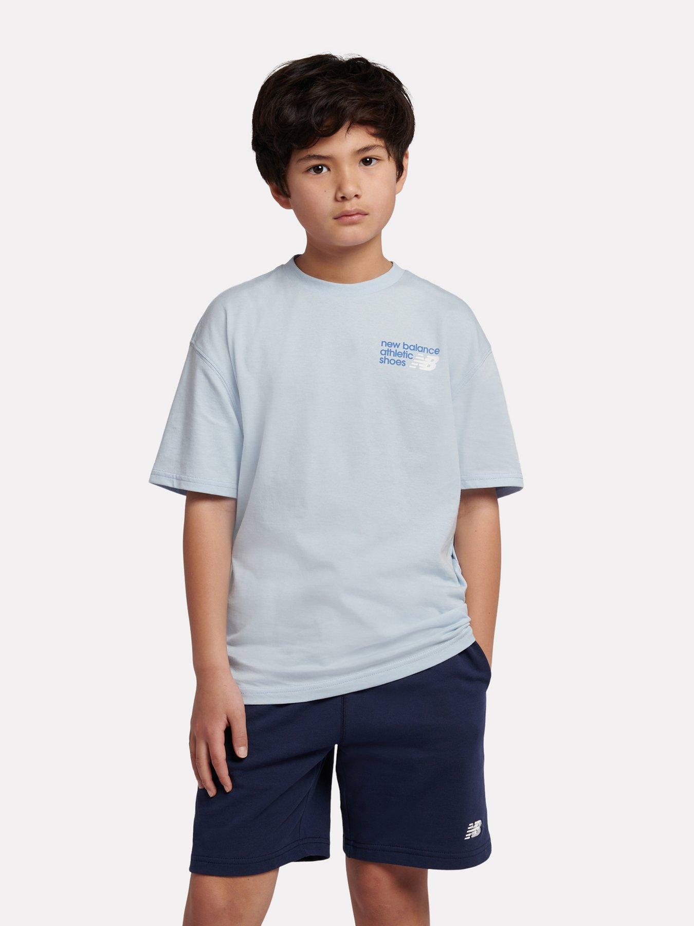 New Balance Junior Boys Nb Athletics Oversized Graphic Tee - Blue