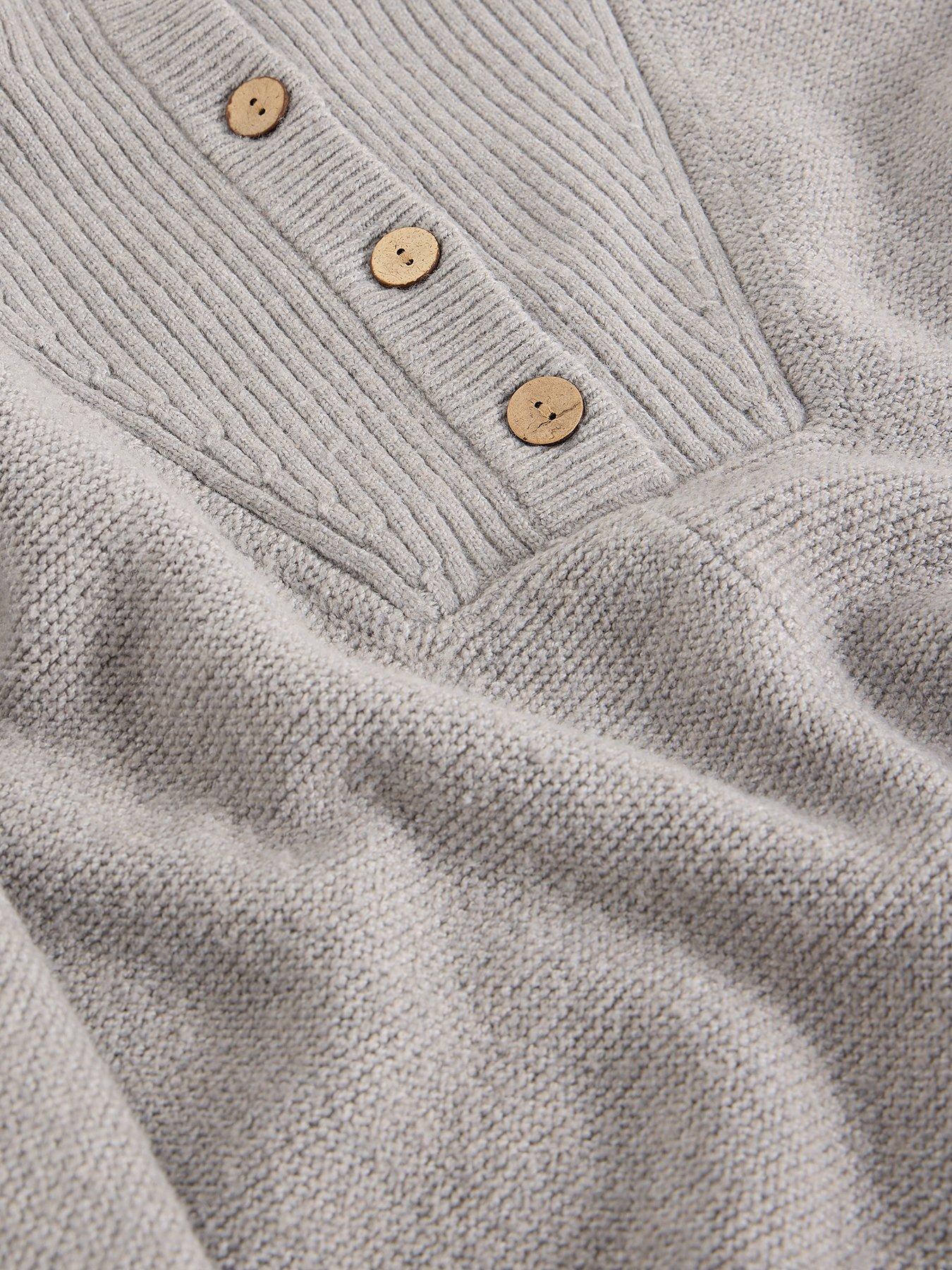  image of white-stuff-funnel-neck-poncho-grey