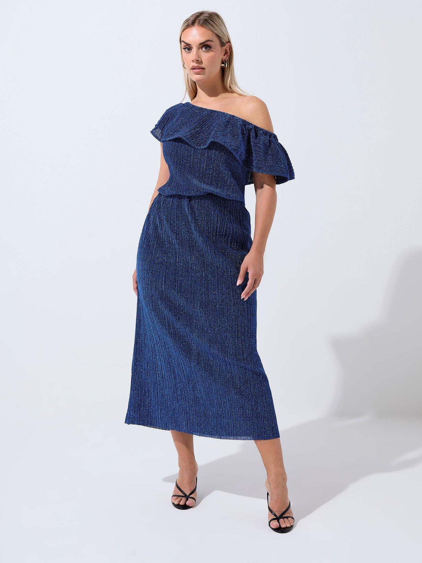 Yours Curve Frill Sparkle Dress