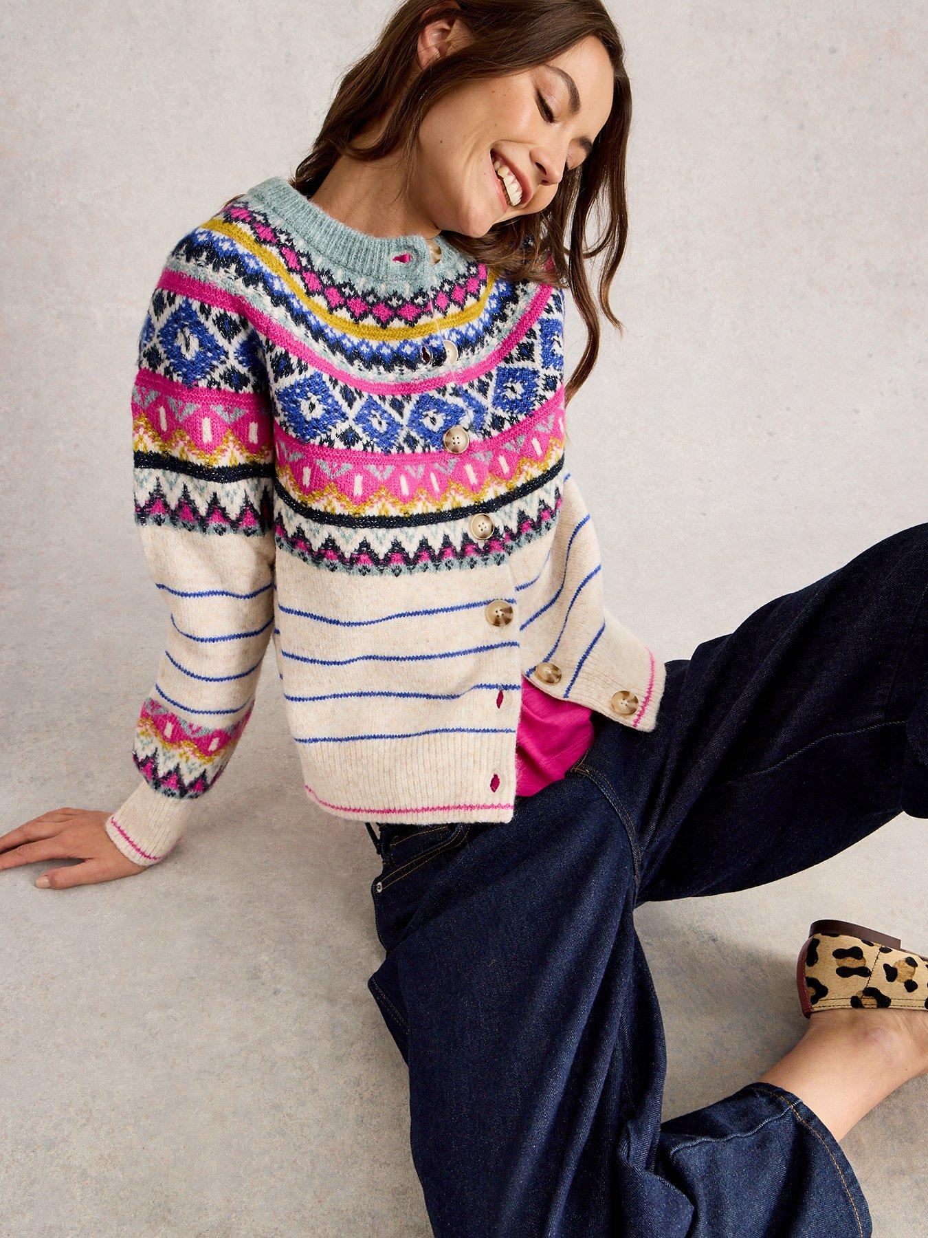 White Stuff Arctic Fairisle Cardigan - Cream