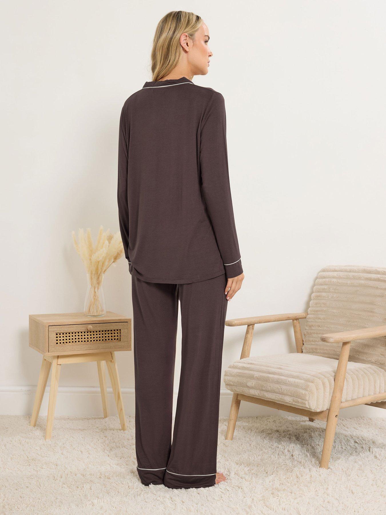  image of long-tall-sally-sleeve-pj-set-brown