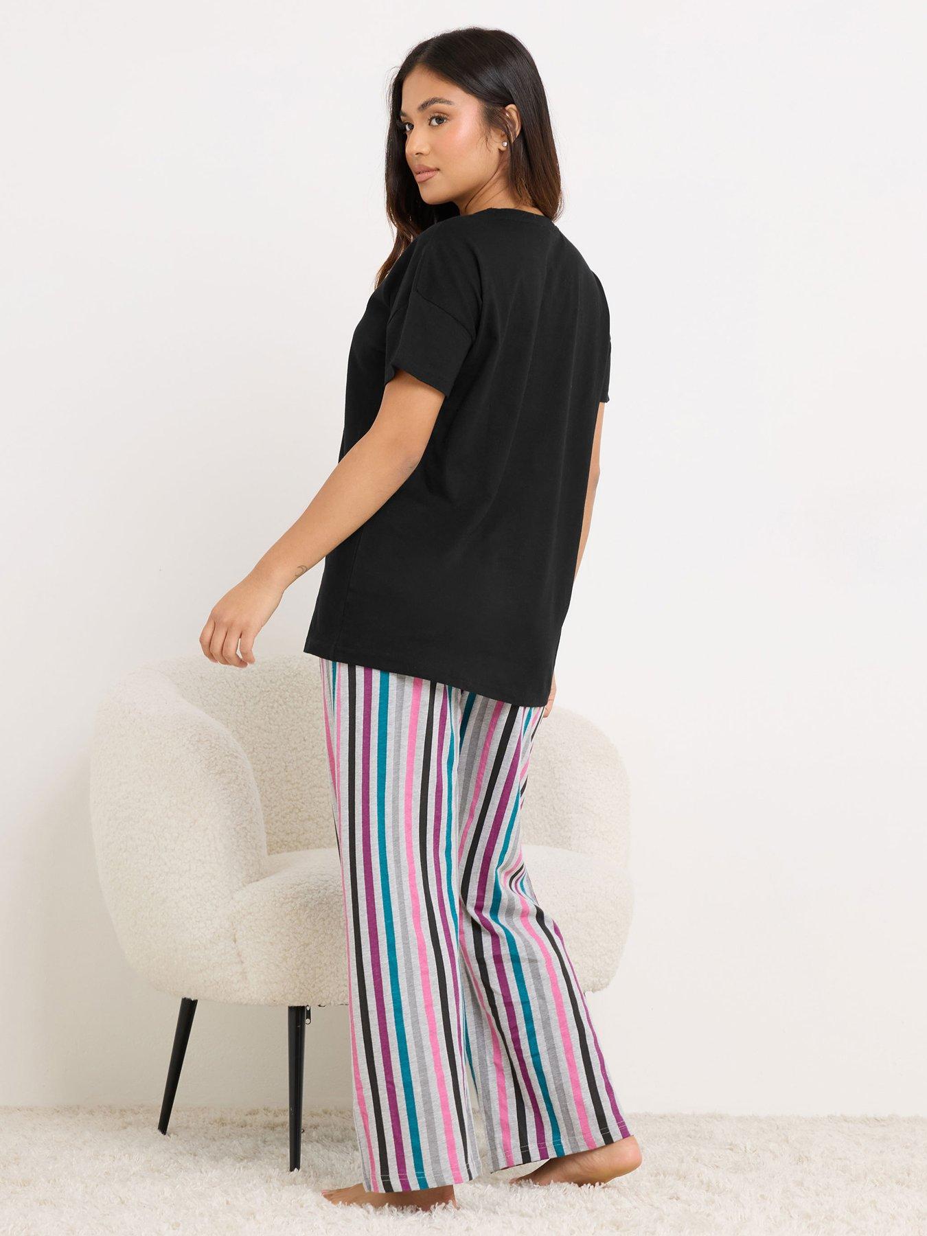  image of pixiegirl-petite-sunday-coffee-club-pyjama-set-black