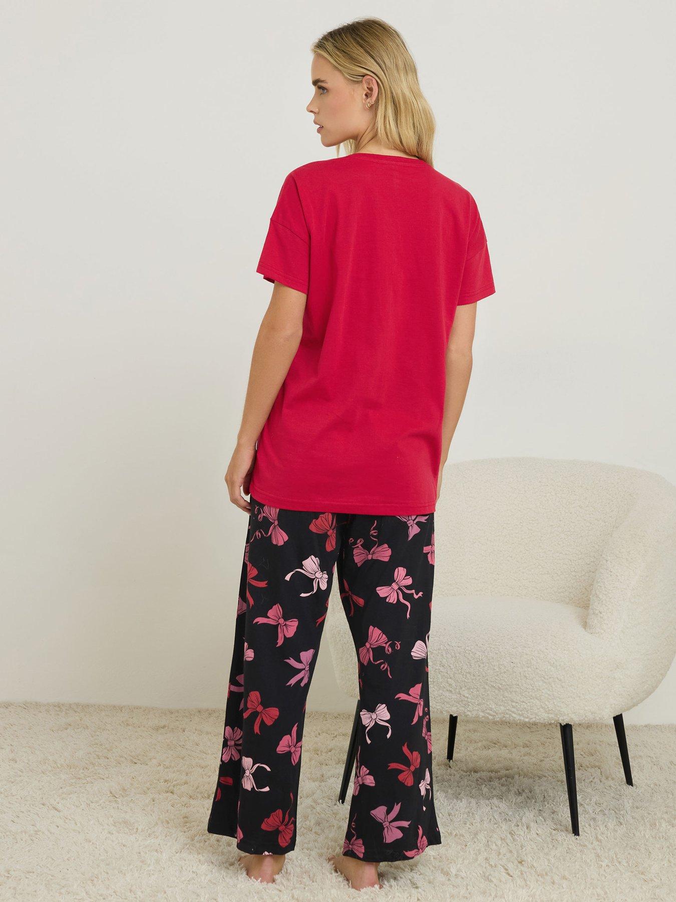  image of pixiegirl-petite-in-my-bow-era-pyjama-set-red