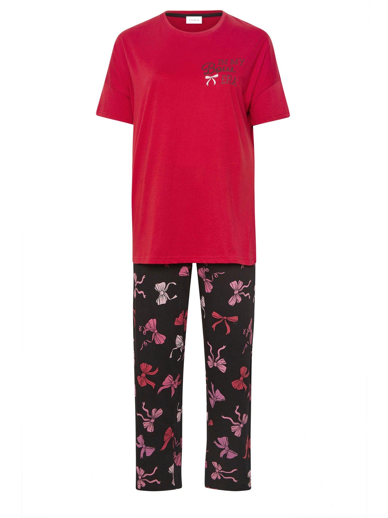  image of pixiegirl-petite-in-my-bow-era-pyjama-set-red