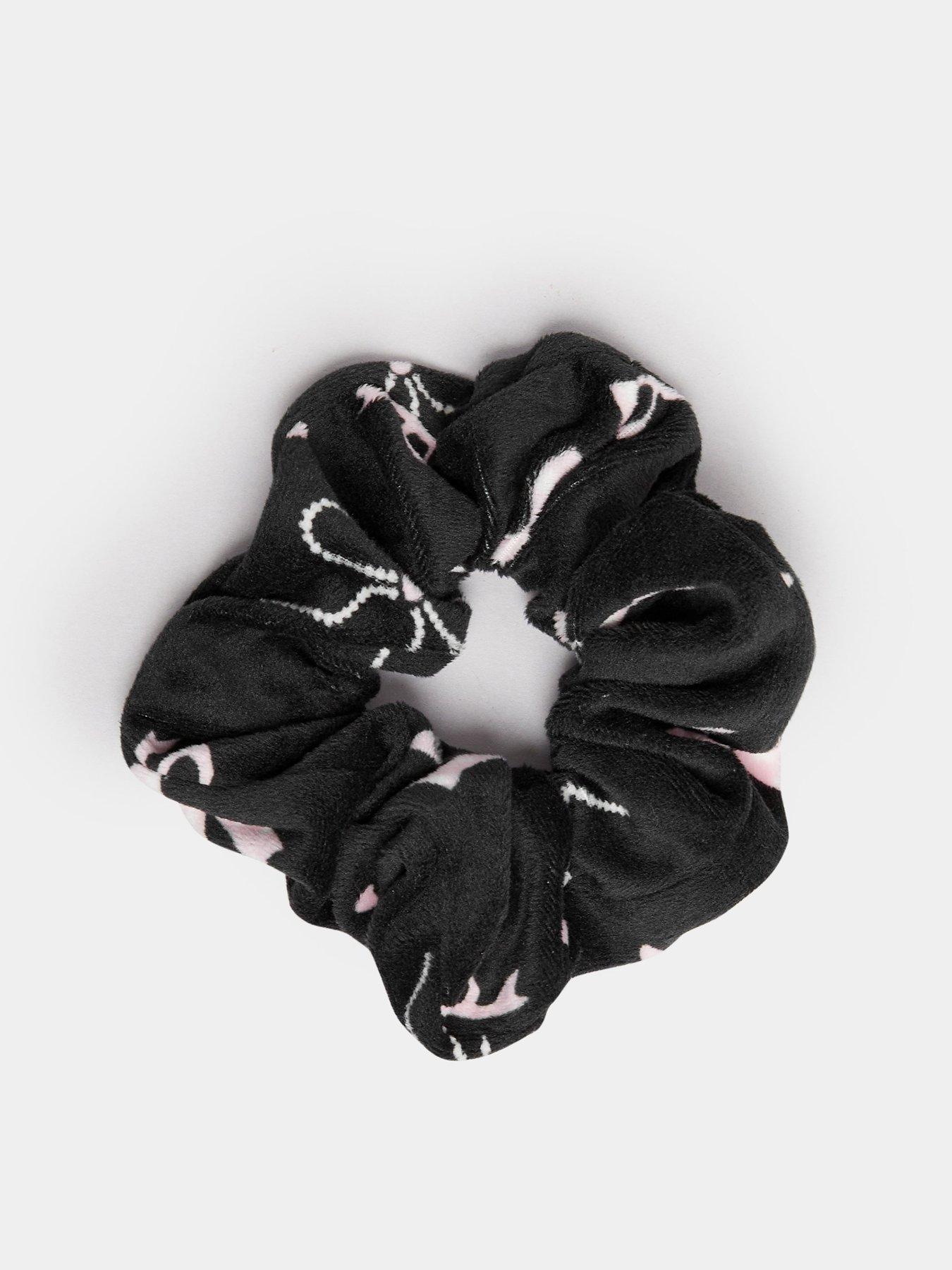  image of pixiegirl-petite-fleece-bows-hearts-pj-set-black