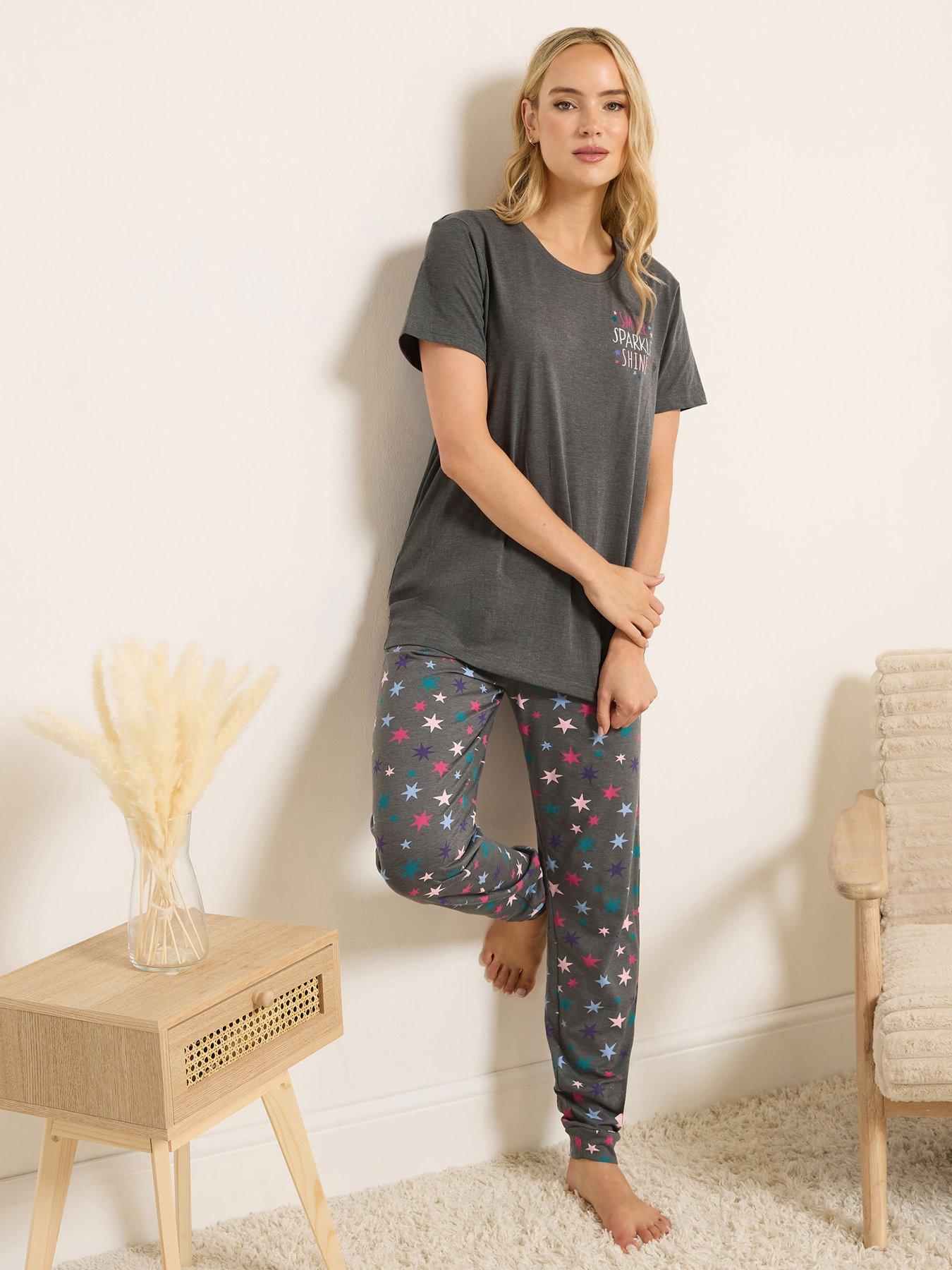 Long Tall Sally Sparkle Shine Pyjama Set - Grey