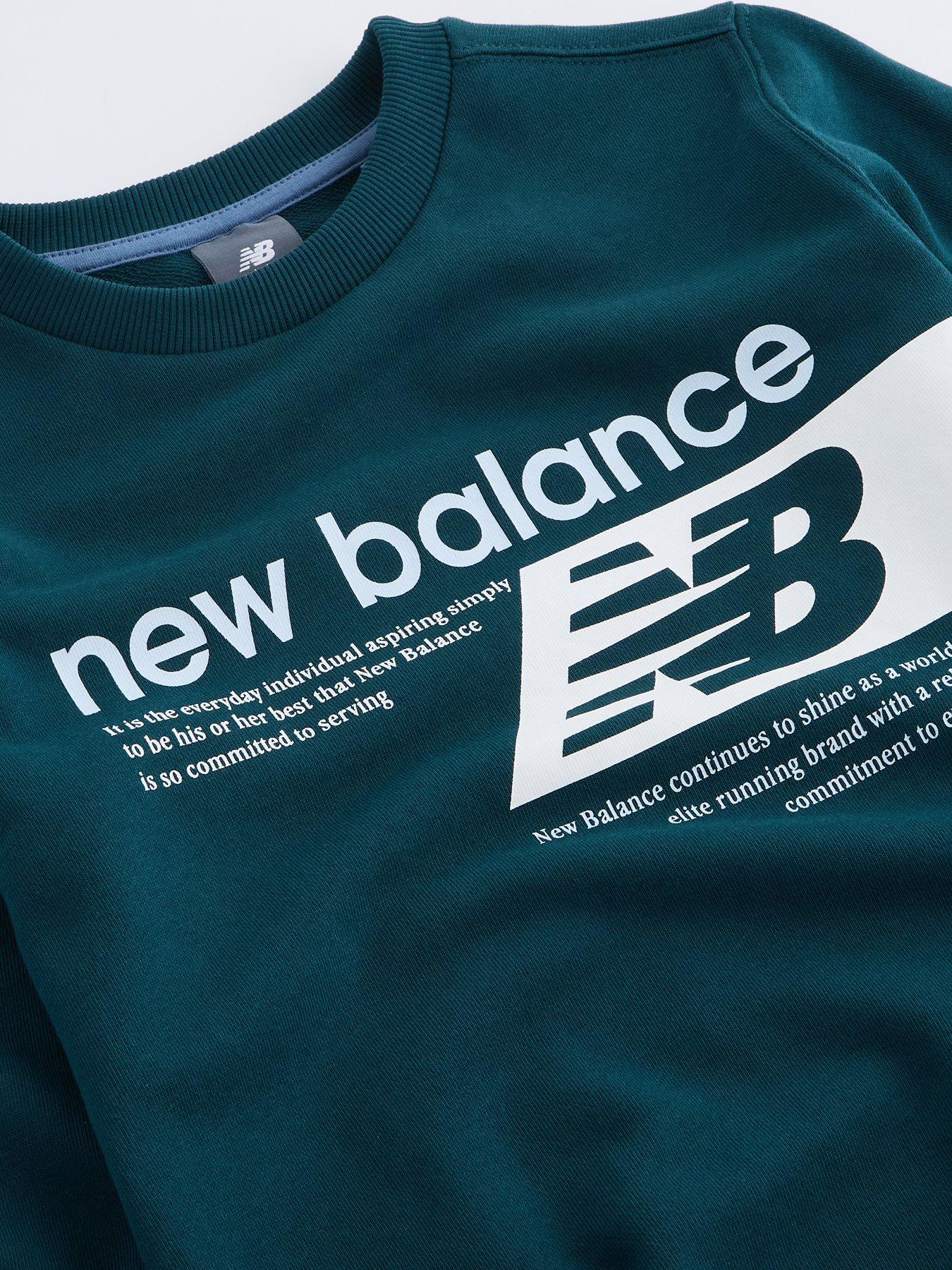 Image 3 of 4 of New Balance Junior Boys Players Graphic Crew Sweatshirt - Green