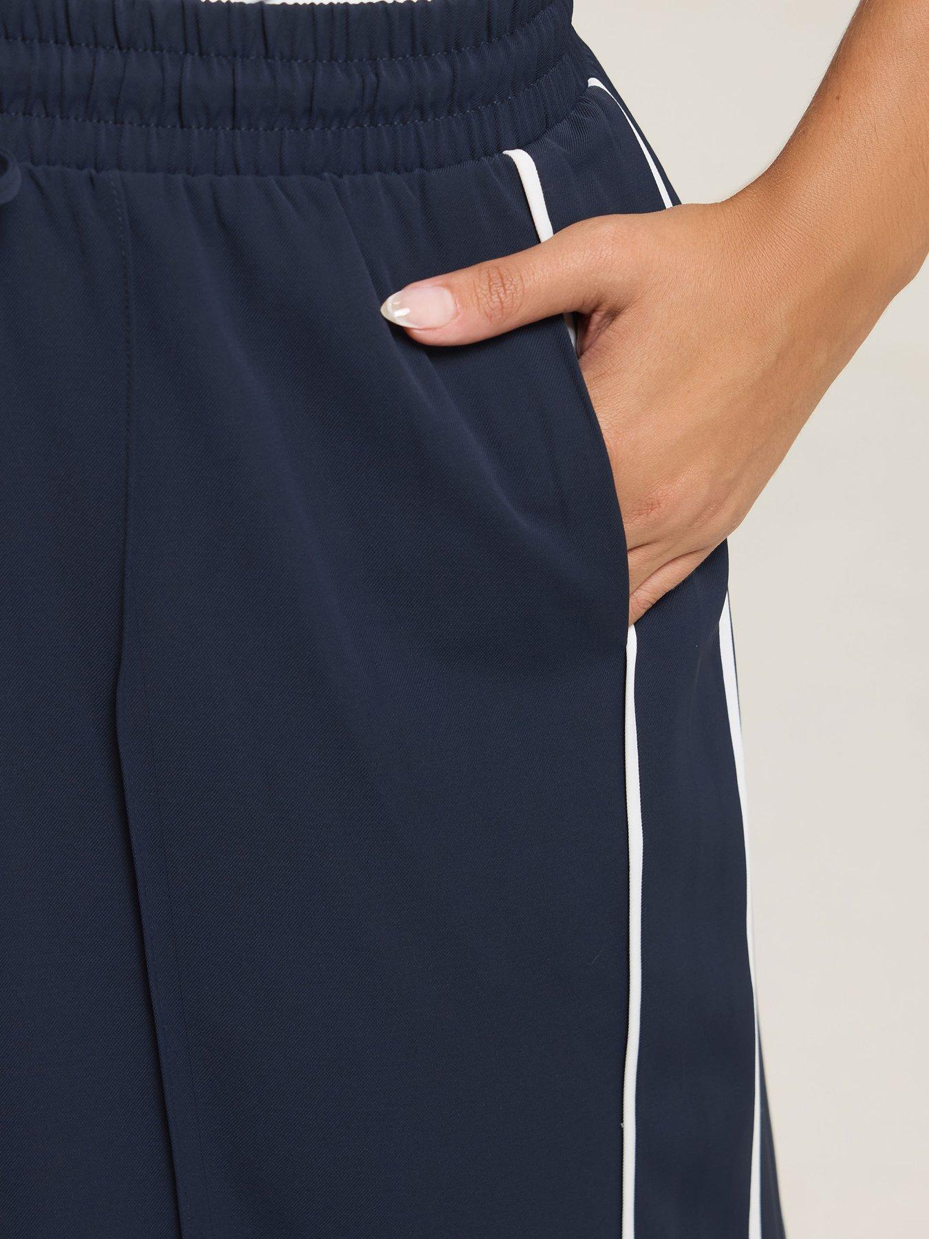 Image 4 of 4 of Yours Curve Side Stripe Pull On Trouser - Blue