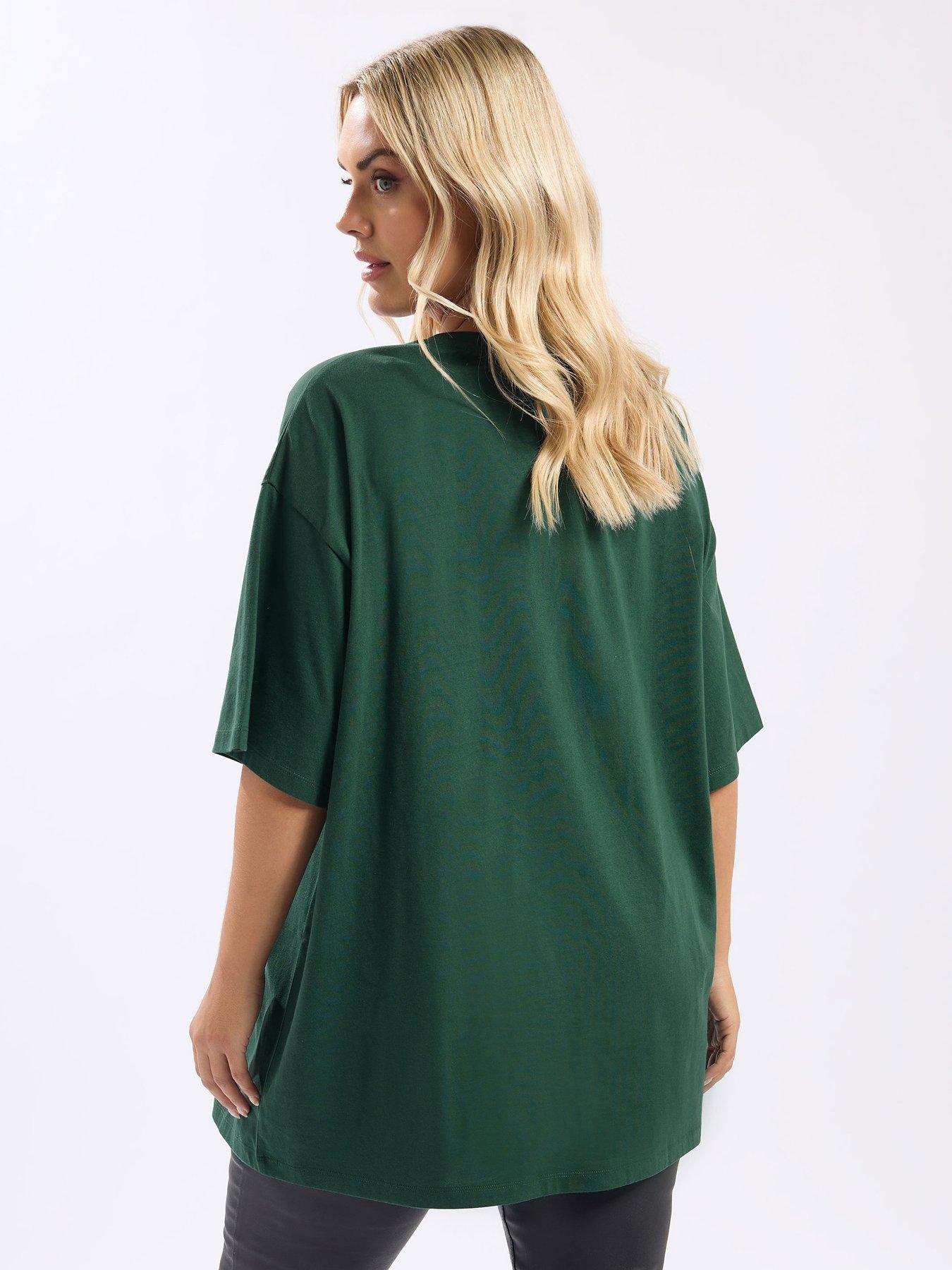  image of yours-curve-short-sleeve-sequin-novelty-t-shirt-green