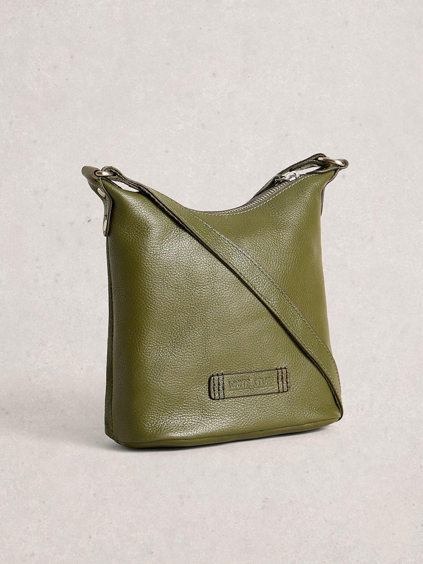  image of white-stuff-mini-fern-suede-crossbody-green