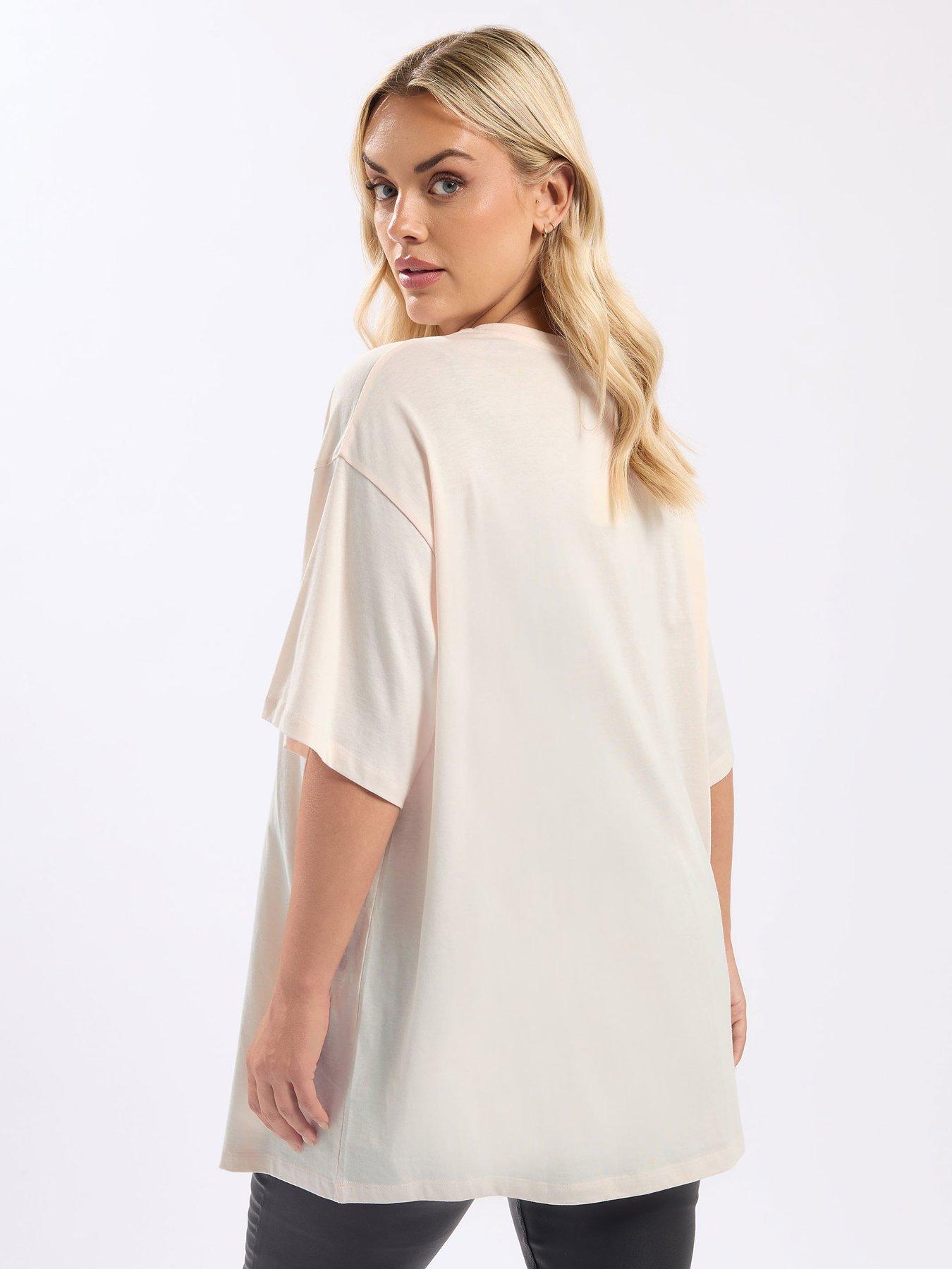 Image 2 of 4 of Yours Curve Short Sleeve Novelty T-Shirt - Pink