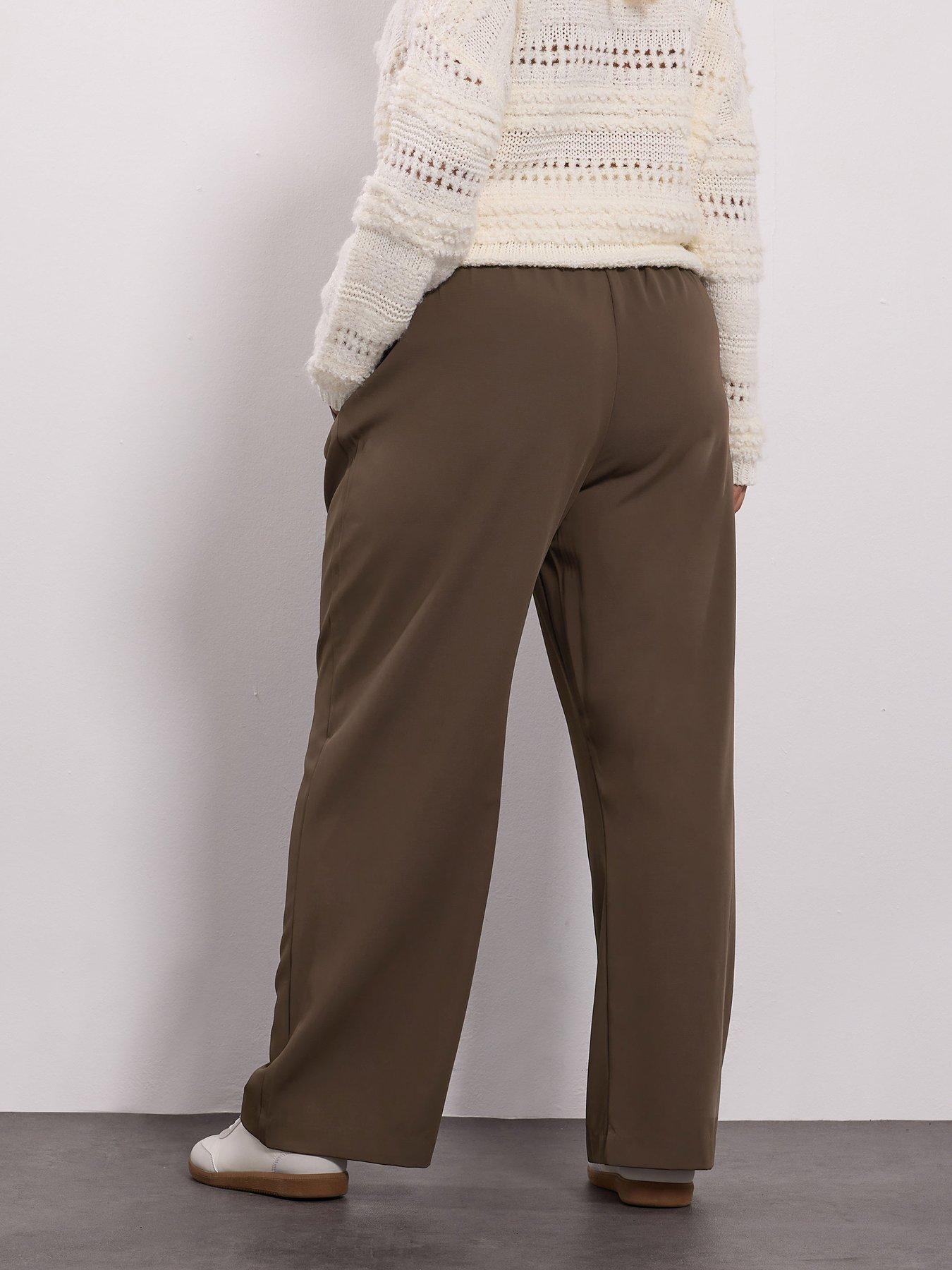 Image 2 of 4 of Yours Curve Seam Front Straight Leg Trouser - Brown