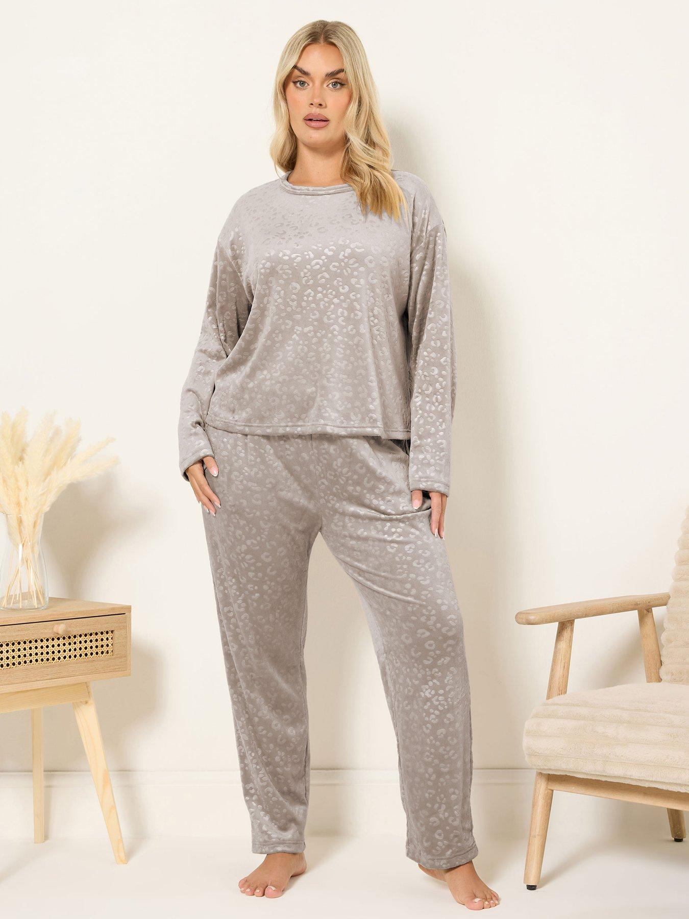 Yours Curve Super Luxe Embossed Lounge Set - Natural