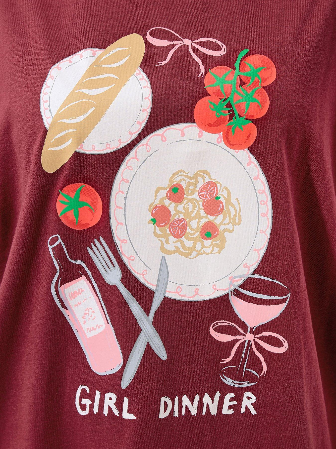  image of yours-curve-girl-dinner-t-shirt-red