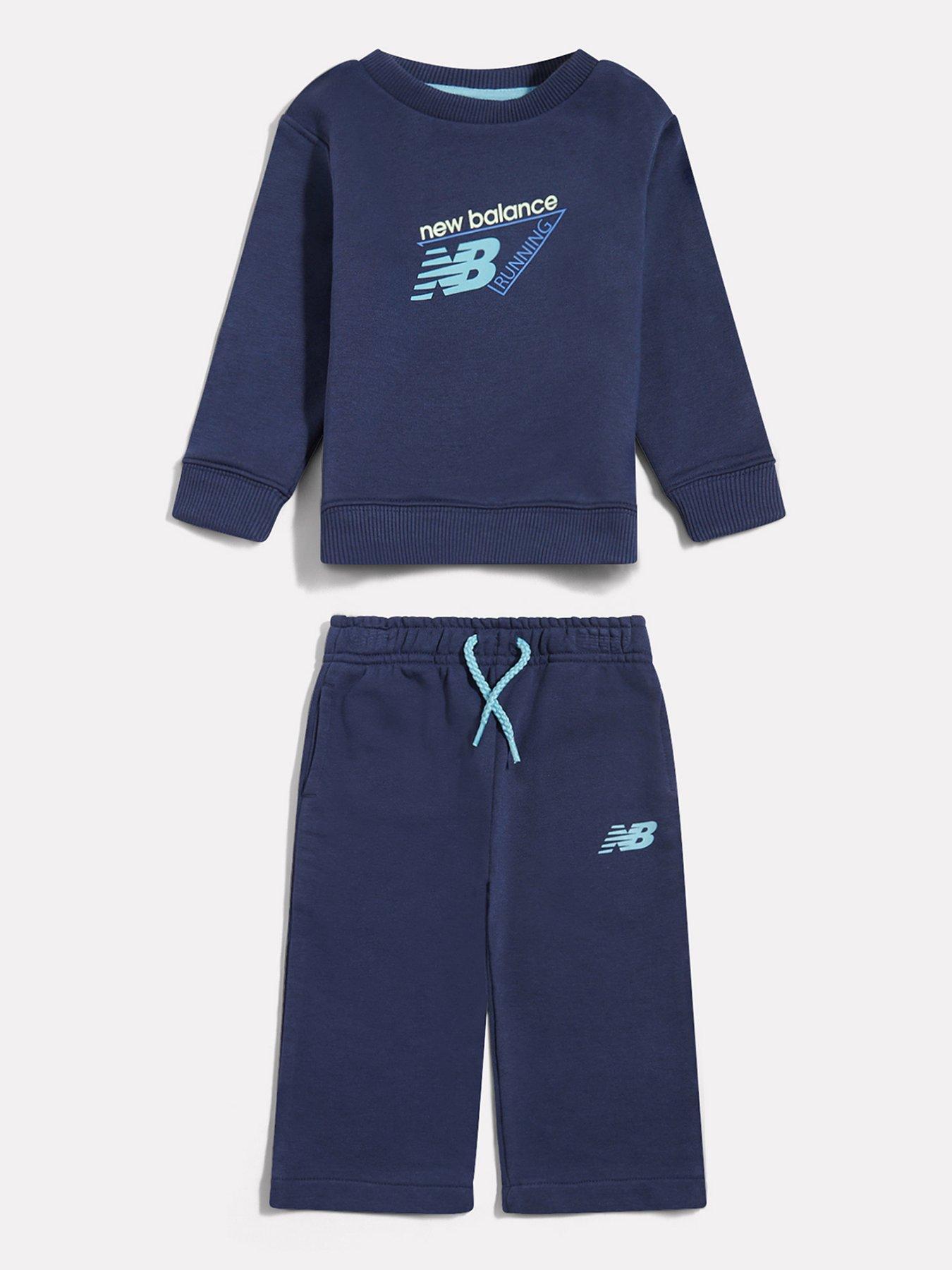 New Balance Infant Running Crew  &  Straight Jogger Set - Navy