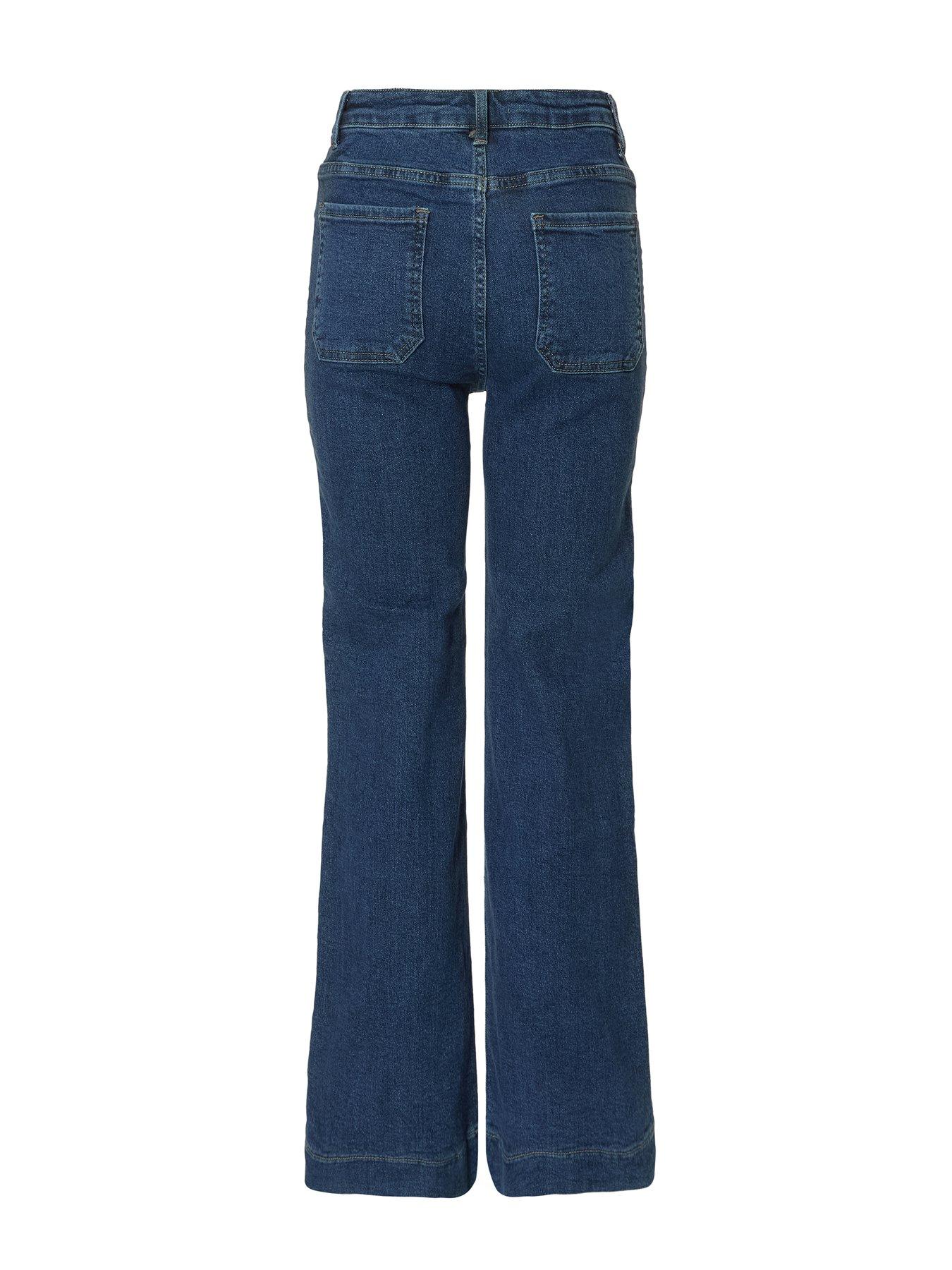  image of quiz-blue-diamante-front-pocket-jeans