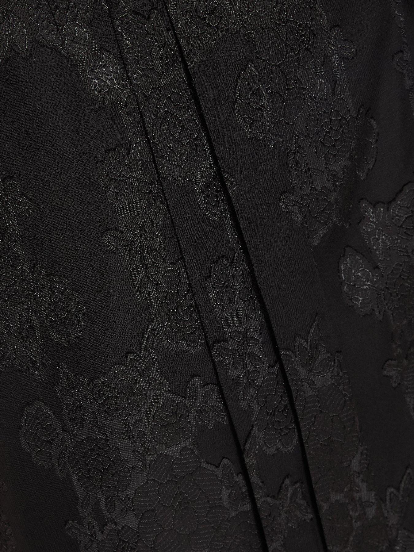 Image 6 of 6 of Quiz Black Jacquard Wrap Midi Dress