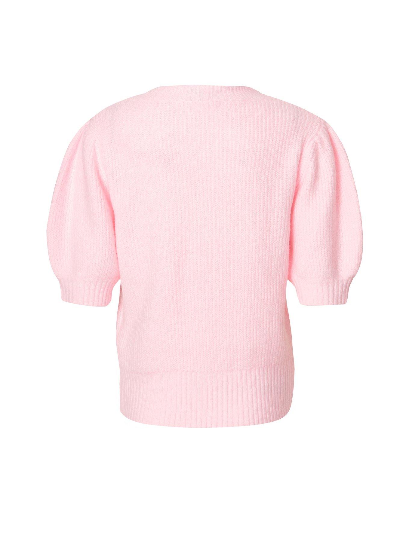 Image 5 of 6 of Quiz Pink Puff Sleeve Knit Jumper