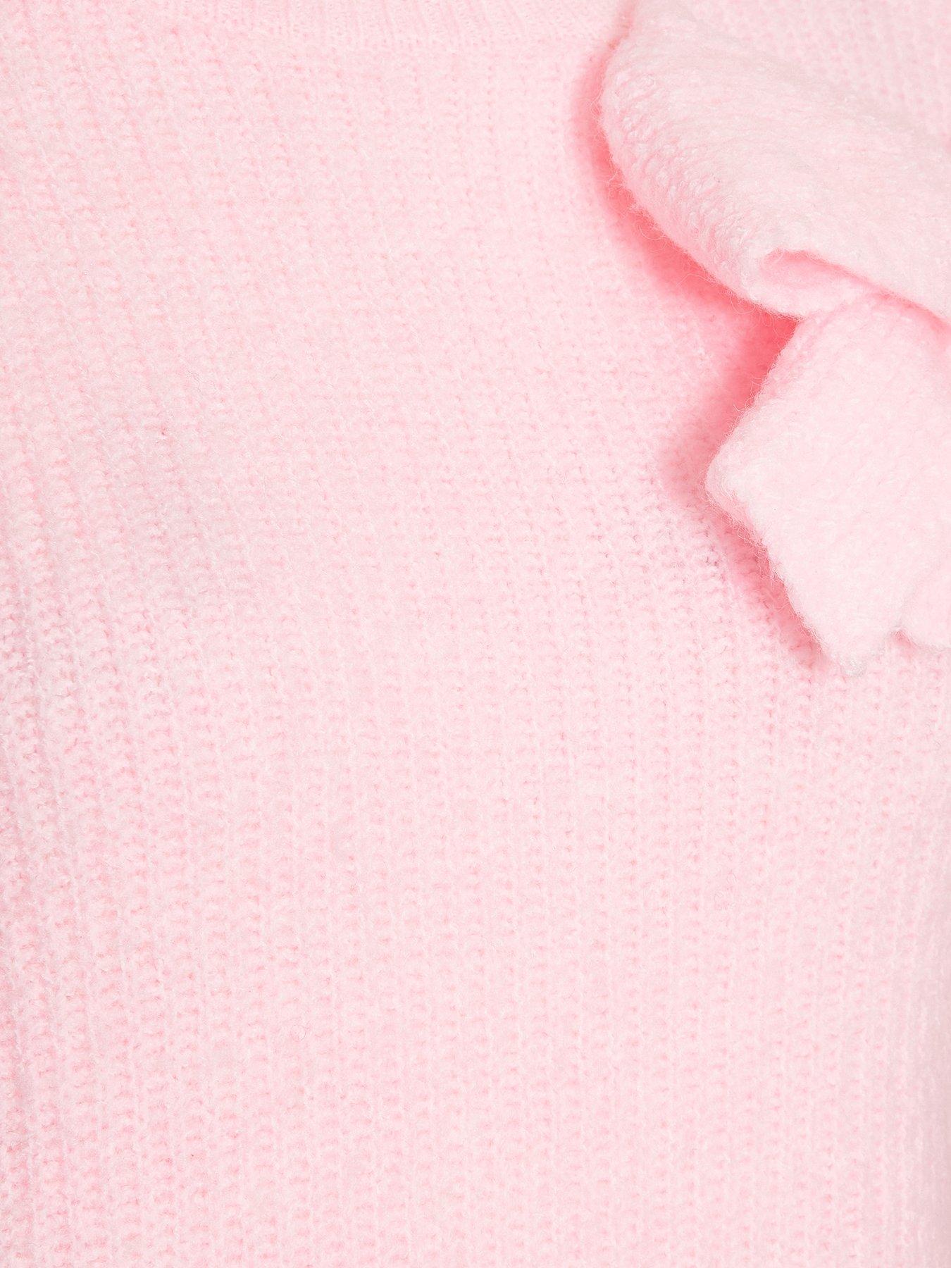 Image 6 of 6 of Quiz Pink Puff Sleeve Knit Jumper