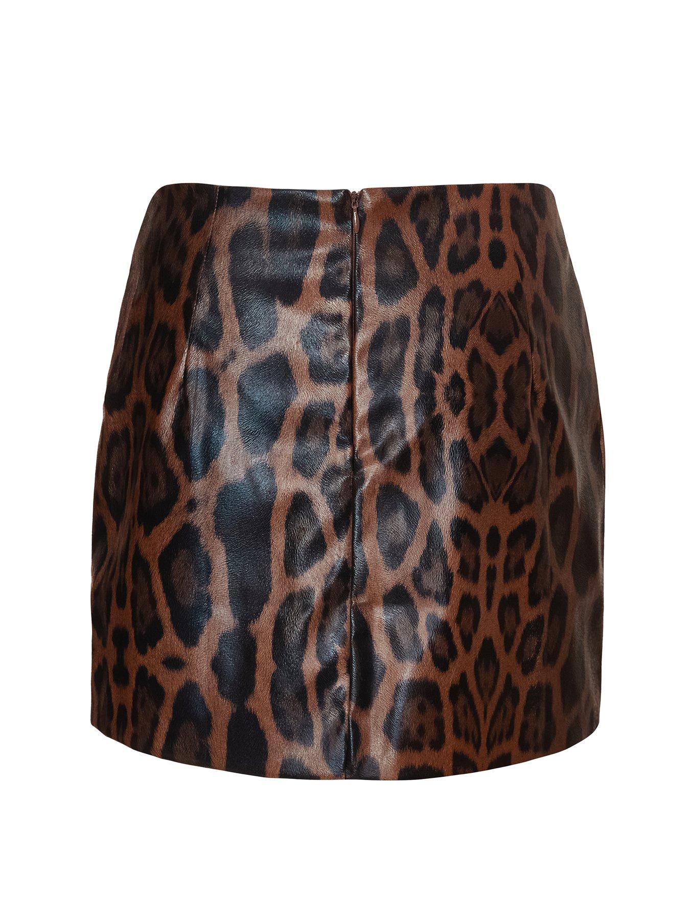 Image 5 of 6 of Quiz Brown Leopard Print Mini Skirt