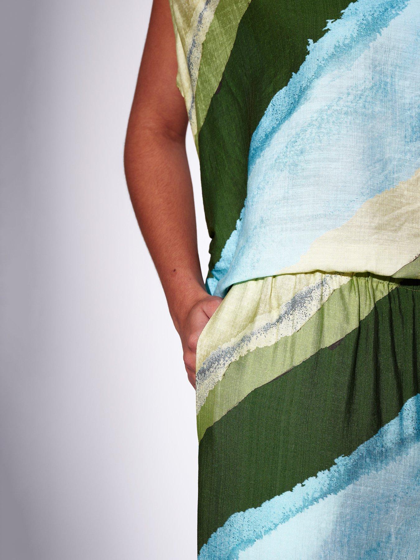  image of south-beach-asymmetric-stripe-one-shoulder-top-multi